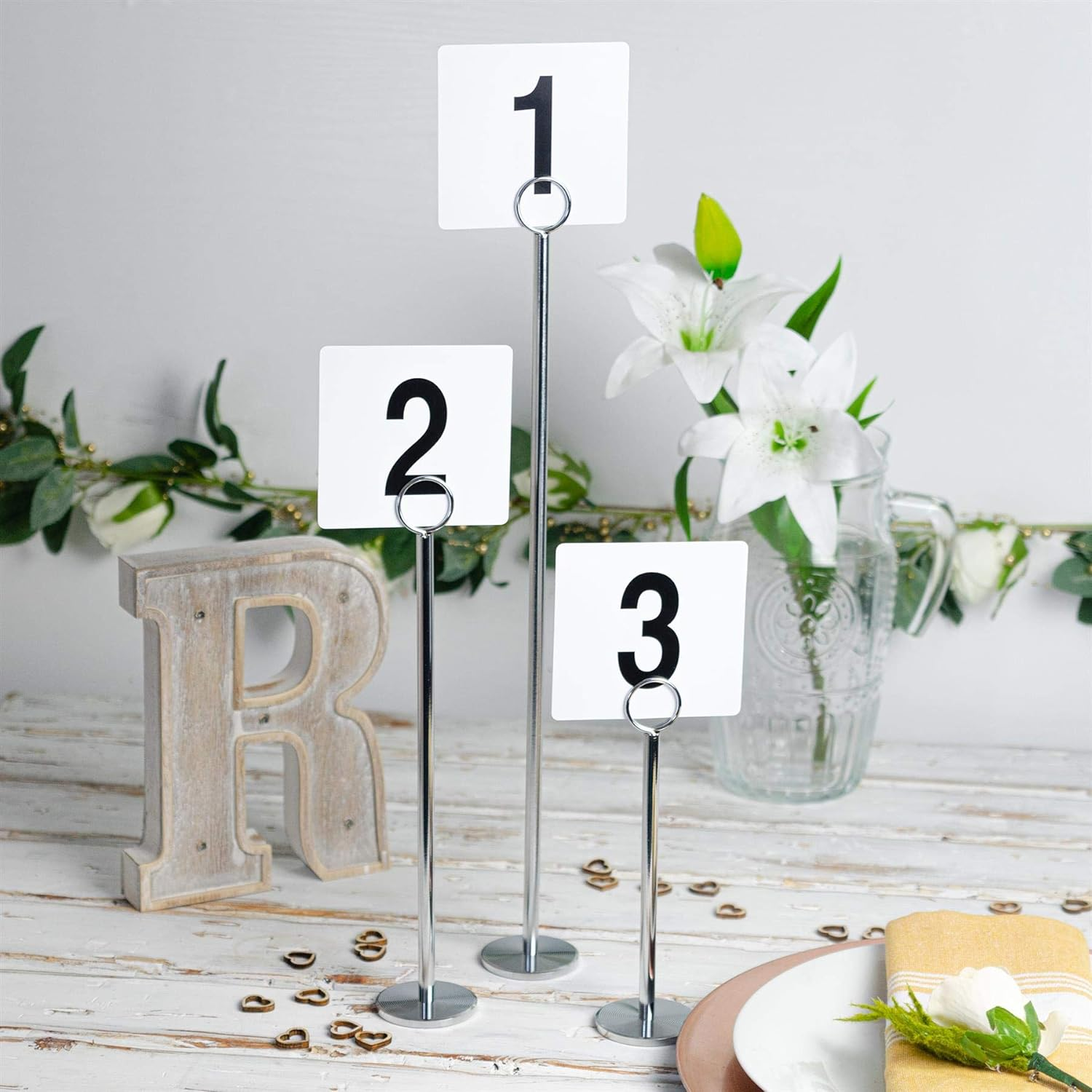 Argon Tableware 1-50 Table Number Cards - Plastic Double Sided Cards Name Table Display Signs for Weddings, Parties, Celebrations image number 3