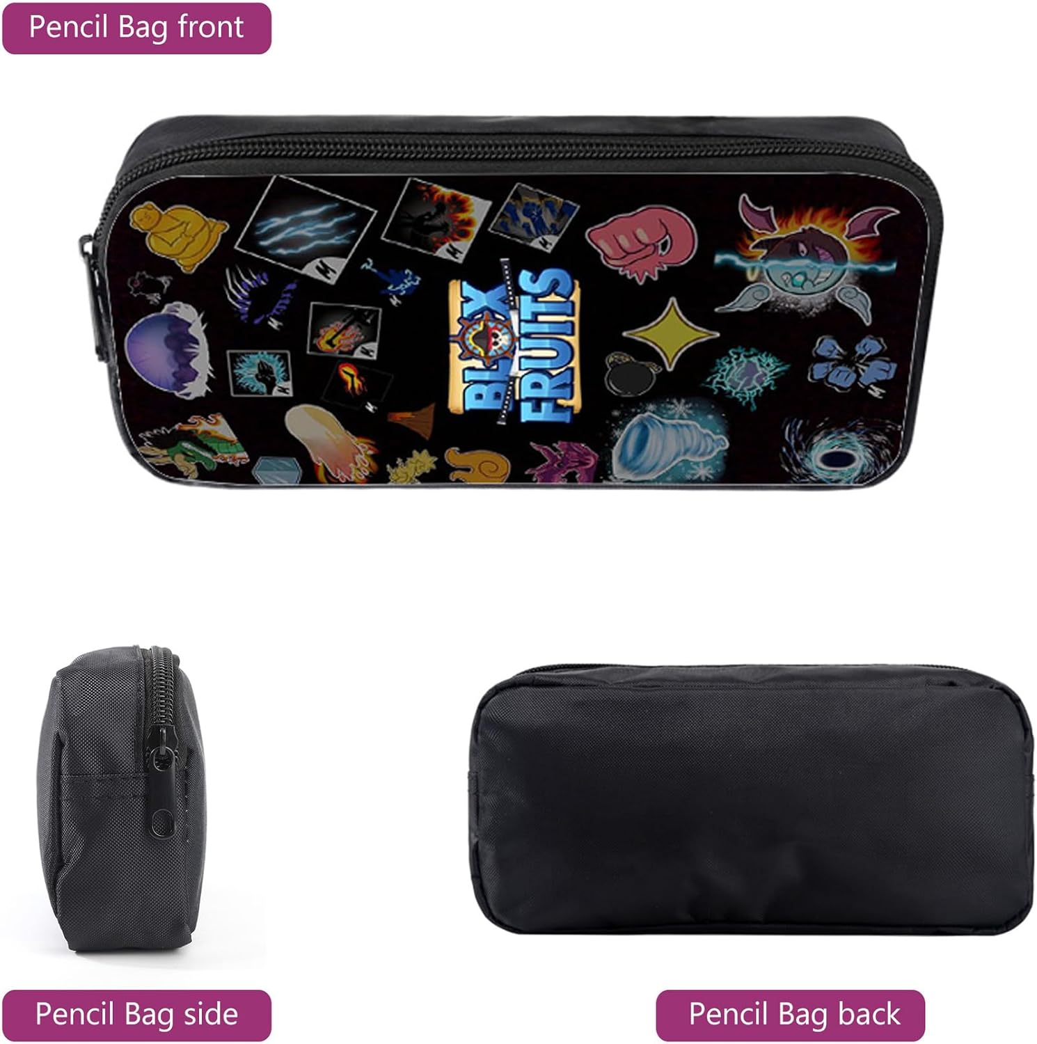 3Pcs Anime Game Backpack Set with Stickers,16In 3D Printed Cartoon School Bags for Elementary and Middle School Students and Game Fans Teens Birthday Gift. - B image number 5