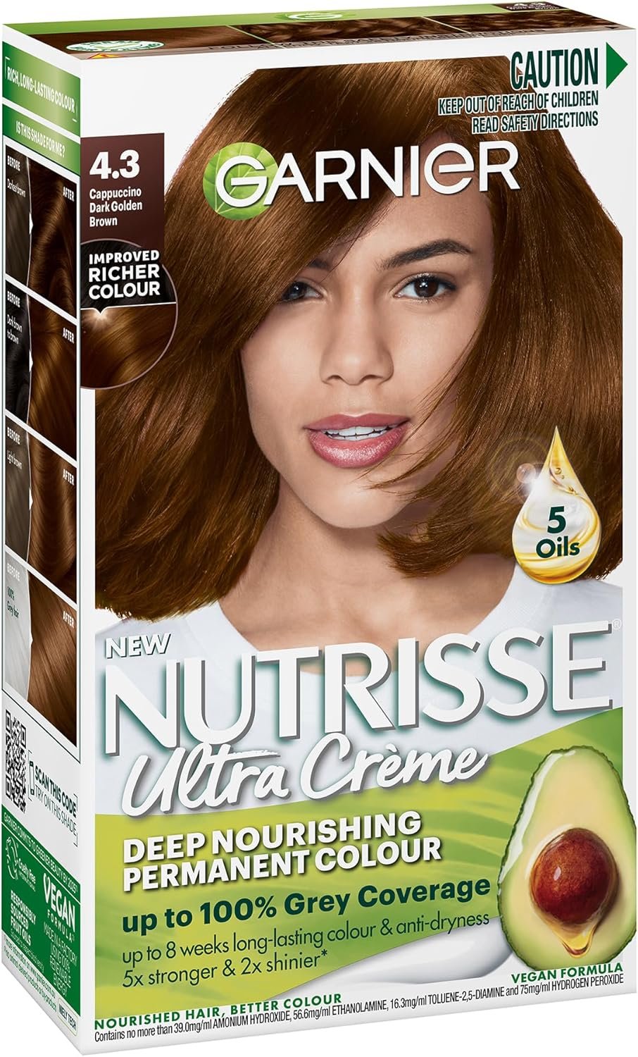 Garnier Nutrisse Permanent Hair Colour 3 Espresso Darkest Brown