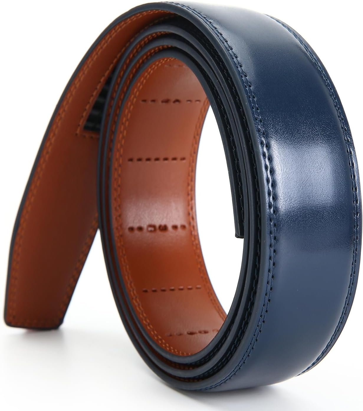 Nelbons Men'S Ratchet Belt Strap Only 35Mm 1 3/8",Leather Belt without Buckle,Replacement Belt image number 4