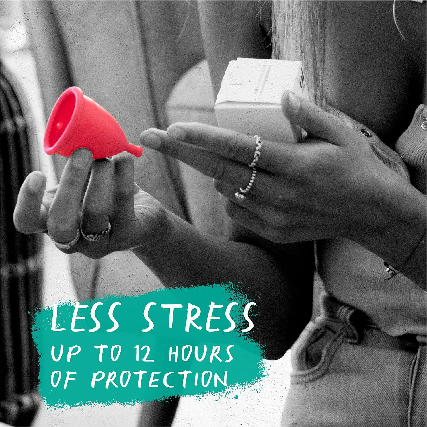 Oi Menstrual Cup - Large - up to 8 Hour Protection, Eco-Friendly and Recyclable Menstrual Cup Made with Hypoallergenic Medical Grade TPE, a Natural Alternative to Tampons and Pads image number 4