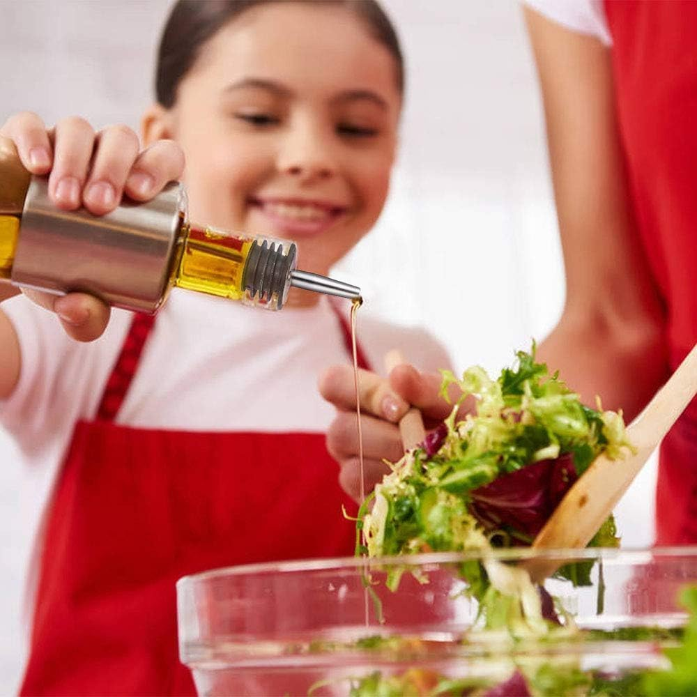 Oiltomn Stainless Steel Pourers, Speed Wine Bottle Pourer, Olive Oil and Vinegar Tapered Stopper Spout, Suitable for about 3/4" Bottle Mouth, with Sealed Dust Caps (2PCS) image number 5