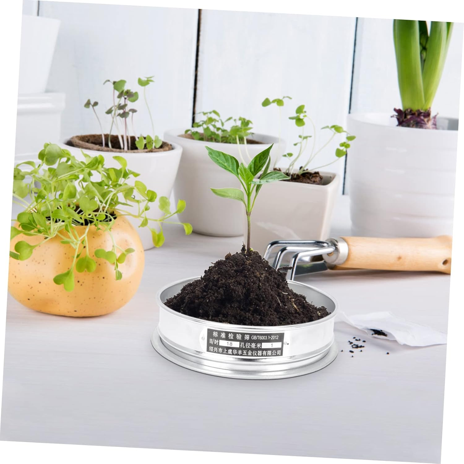 Stainless Steel Germination Tray with Lid, Plants Nursery Tray for Microgreens Growing, round Stackable Soilless Sprouting Container for Indoor and Outdoor Gardening image number 1