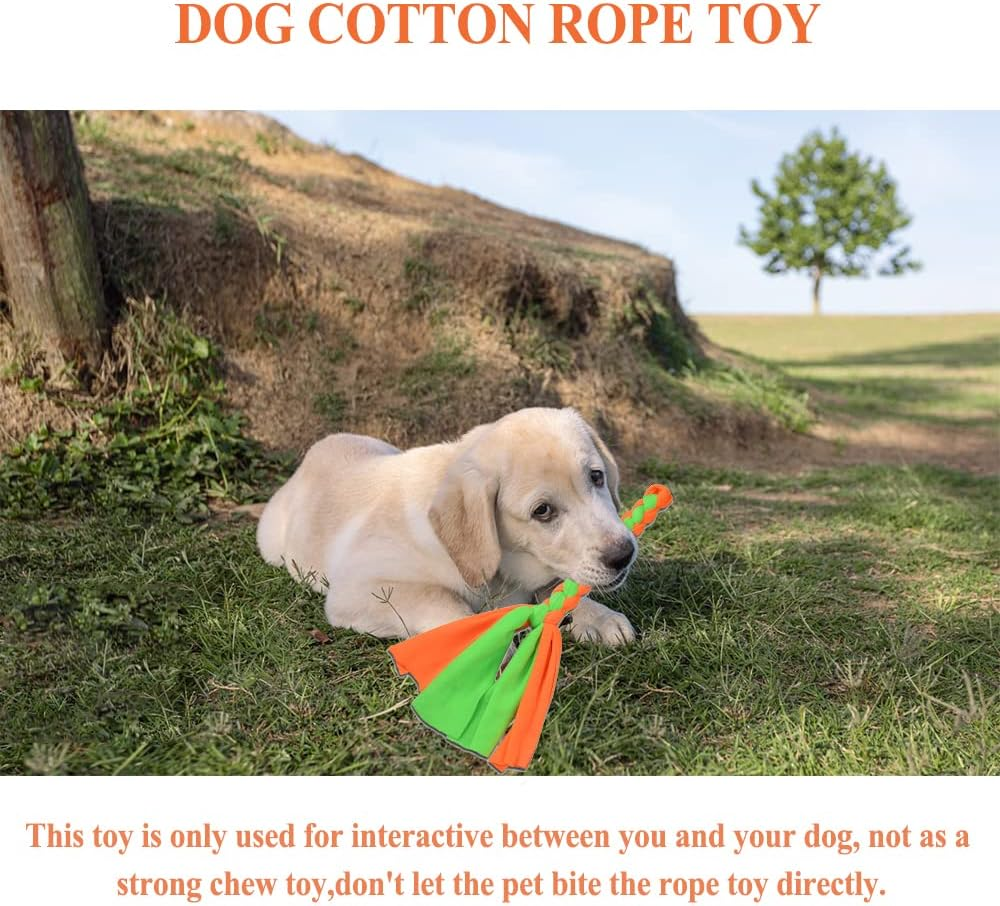 ASOCEA 3 Pack Dog Rope Toys for Dogs, Flirt Bar, Replacement Toys, Interactive Cotton Chew Toy, Chase and Pull for Small Medium Dogs, Puppies, Breeds, Chewers image number 4