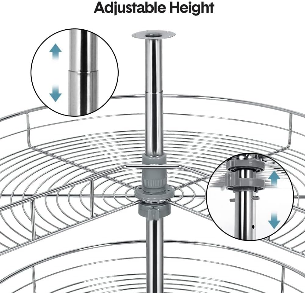 ALSTON Kitchen Corner Cabinet Organizer 2-Shelf Rotating Carousel, Blind Corner Basket Rotating Kitchen Storage Rack, 270 Degree 81Cm Diameter, Adjustable Height 55-79Cm, Fit Most 90Cm Cabinet image number 1