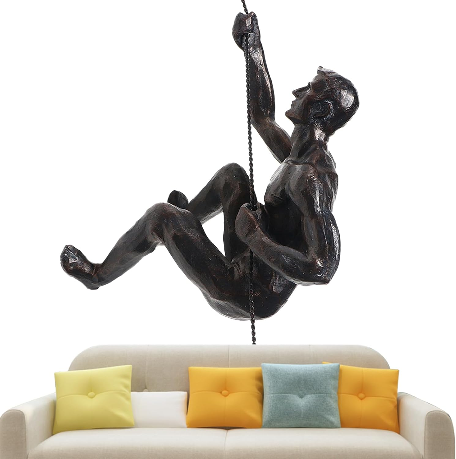 Climbing Man Wall Sculpture | Decorative Resin Modern Wall Art - Unique Wall Art for Bedroom Living Room Kids Room, Modern Art, Perfect Home Decor Pochy