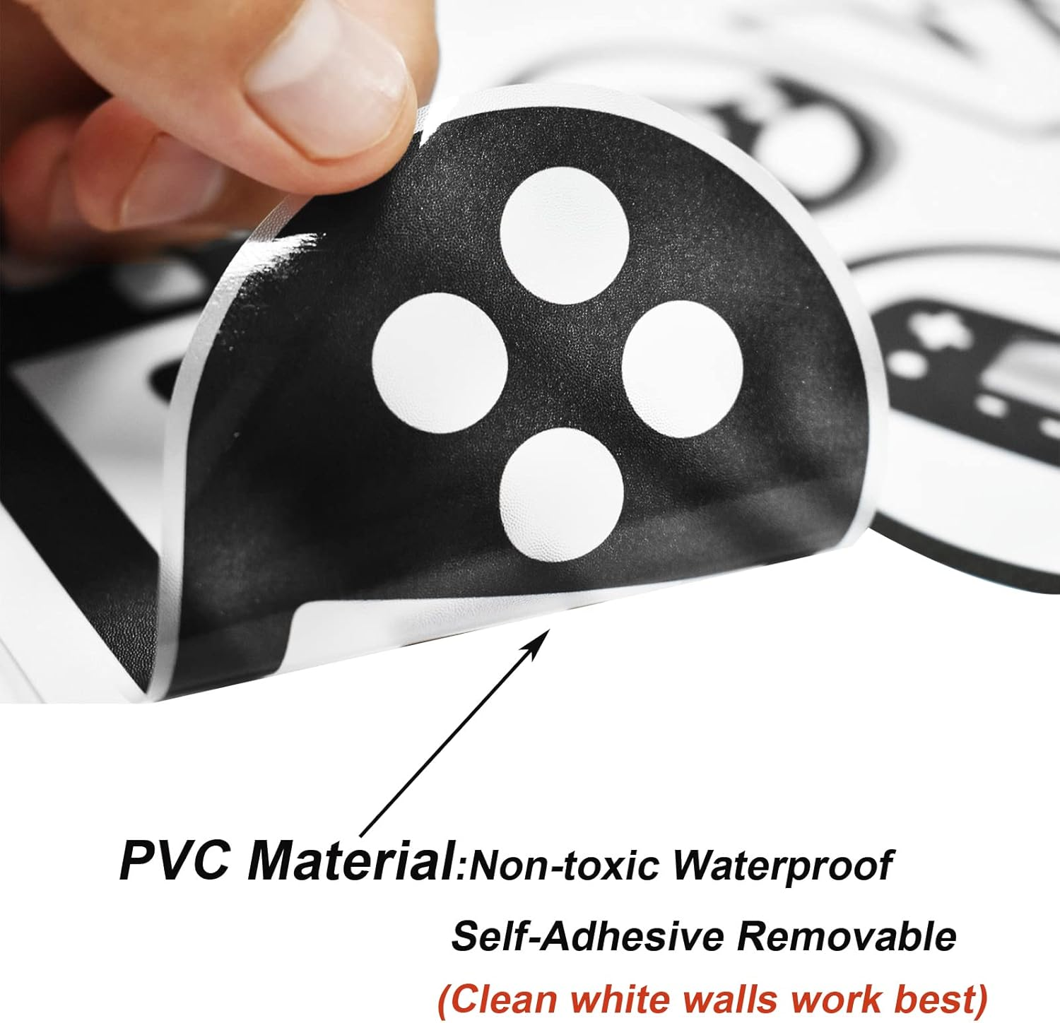 Maydahui Gamer Wall Stickers Video Game Room Wall Decals (45 X 45 Inch) for Living Room Men Kids Boys Bedroom Game Room Decor image number 1