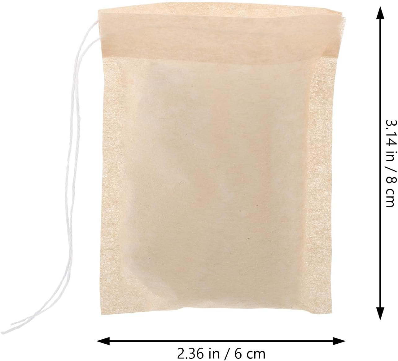VANZACK 100Pcs Organic Drawstring Tea Filter Bags for Loose Leaf Tea and Coffee Disposable Unbleached Paper Pouches 6X8Cm Suitable for Brewing Herbal and Filter Coffee