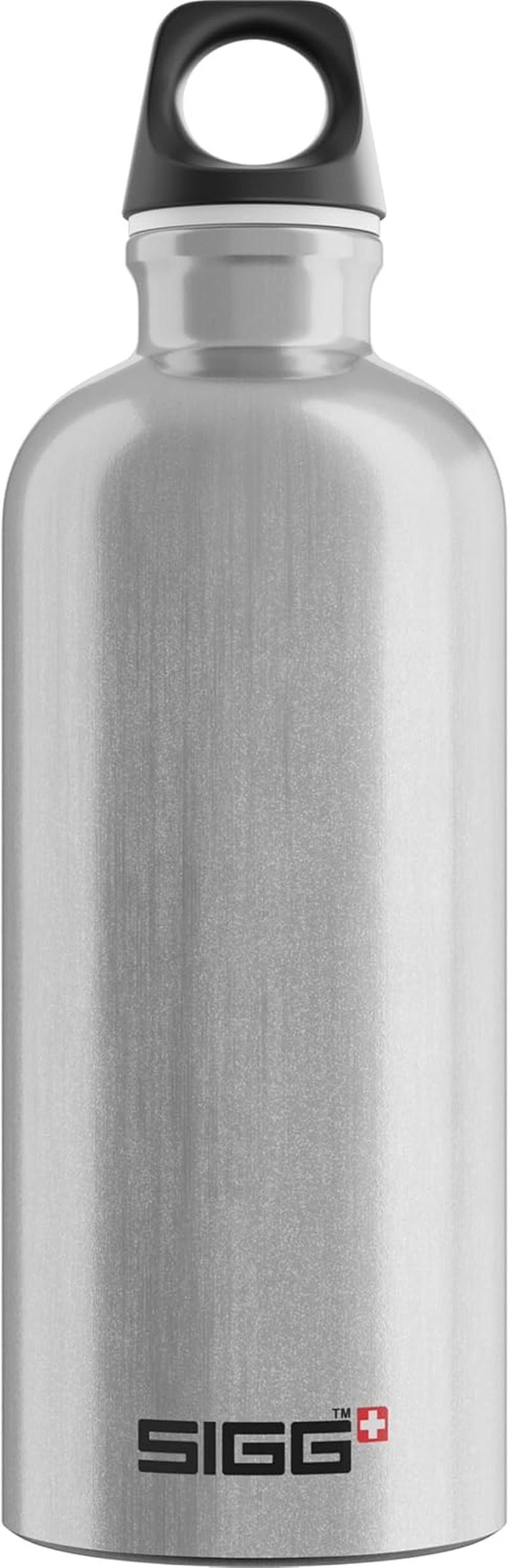 SIGG Aluminum Traveller Water Bottle (1.0 L), Black, Lightweight Reusable Water Bottles, Easy-Carry Leak Proof Water Bottle, Travel Bottles for on the Go, Bpa-Free