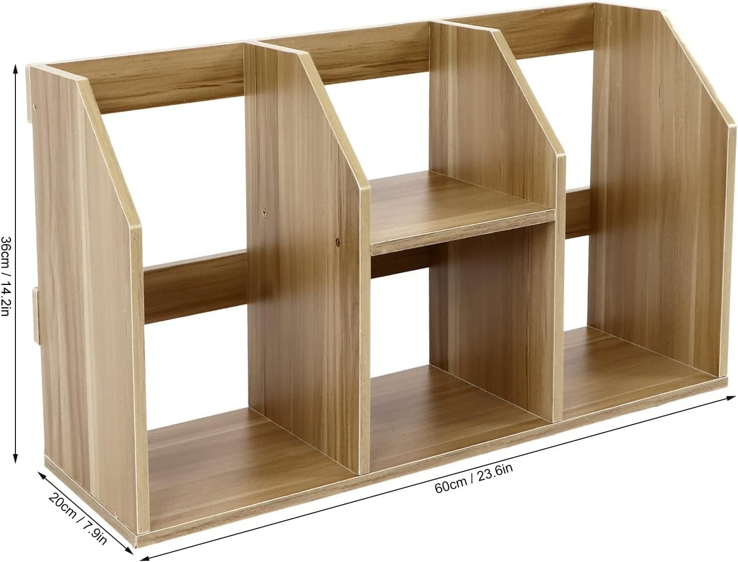 Hbluefat Desktop Bookcase/Bookshelf, Wood Desk Storage Organizer,Tabletop Multifunctional Storage Shelf for Home Office (Black) - White image number 7