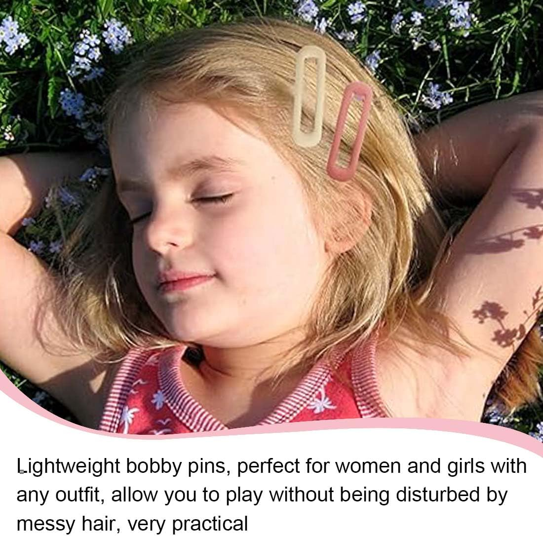 LAKJUOZ Pack of 8 Large Hair Clips Metal Snap Hair Clips, No Slip Hair Clips, Large 6.8 Cm, Candy Colours, Cute and Elegant Hair Clips, 8 Colours image number 2