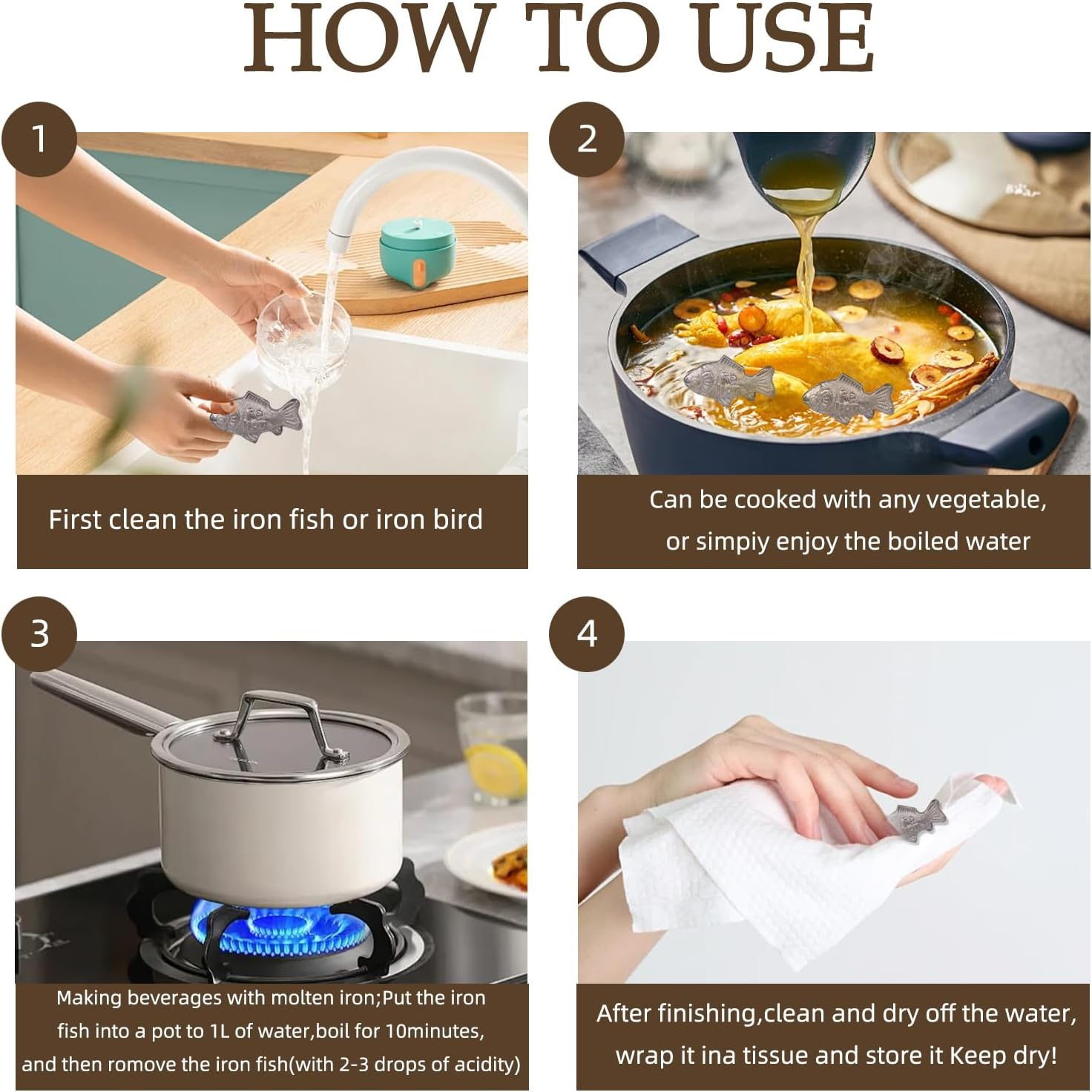 2 Pack Iron Fish with Box - a Natural Source of Iron, Liquid Gentle Iron Supplement for Women (A) image number 6