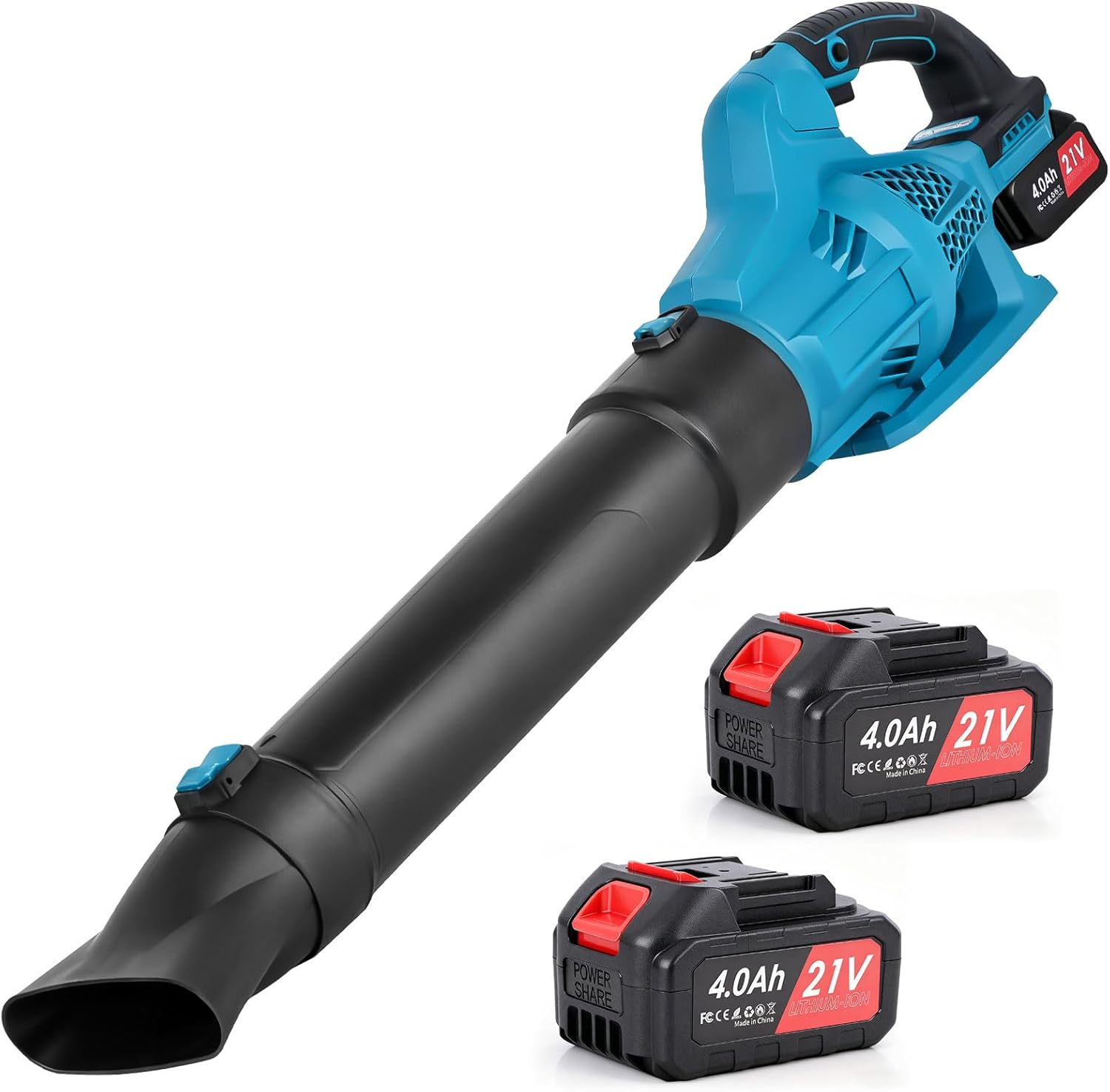 Leaf Blower, 6 Speed Adjustable Mode Detachable Leaf Blower Cordless with 2 2000Mah Batteries and Charger for Lawn Care Blowing Leaves Dust Snow, Blue