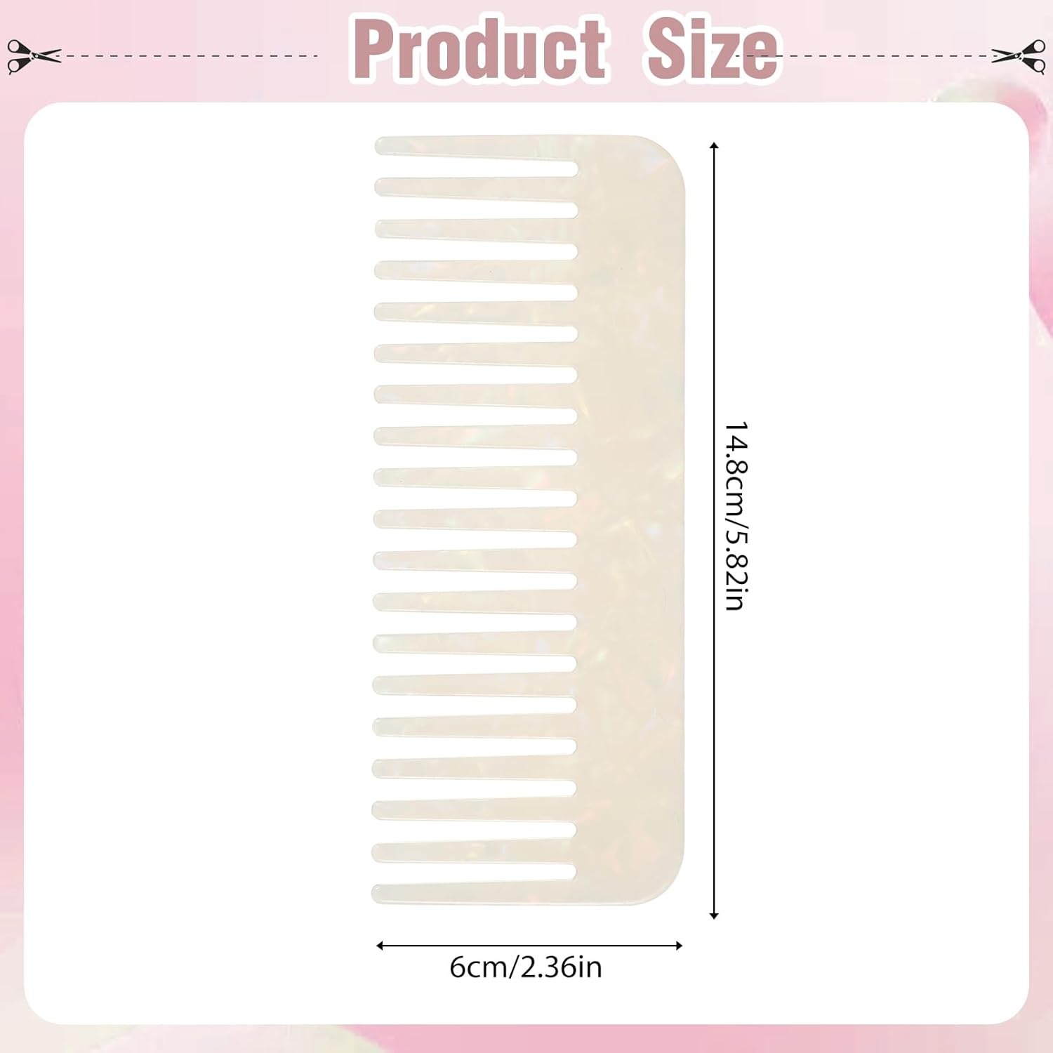Large Tooth Combs for Women Wide Toothed Comb for Curly Hair Detangling Comb Handmade Wide Tooth Comb Wet Comb for Dry Hair Straight Hair Long Hair Professional Hair Cutting Comb image number 1