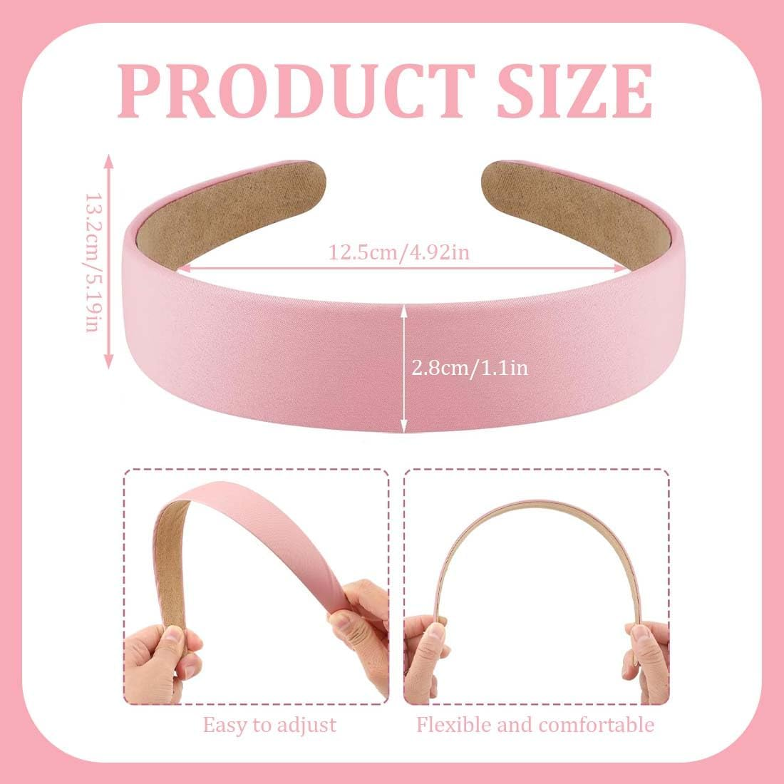 GXGM 6 Pieces Multicoloured Headband, Pure Colour Hair Bands, Fashion Headband for Women, Girls Comfortable, Simple, Elegant, for Women and Girls