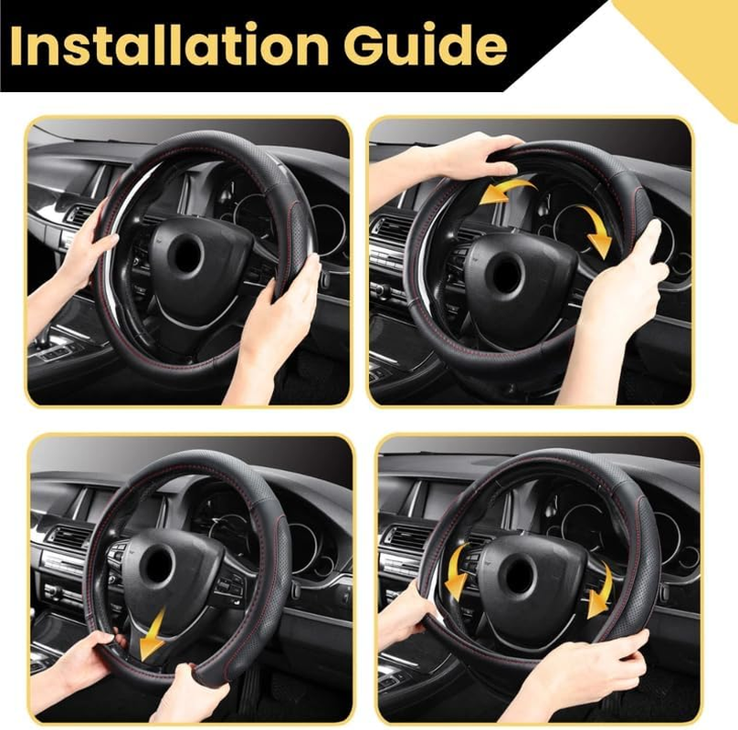 Steering Wheel Cover Pro Extra Layer for Toyota Landcruiser 200 2012-2021 (Sahara) - Breathable & Anti-Slip - Circle 38 Cm image number 5