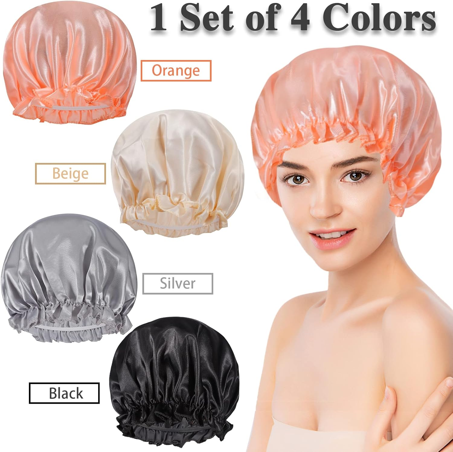 Extra Large Satin Bonnets Sleep Caps,Soft Wide Band Elastic Satin Bonnet,Comfortable Silk Bonnet,Satin Silk Jumbo Bonnet