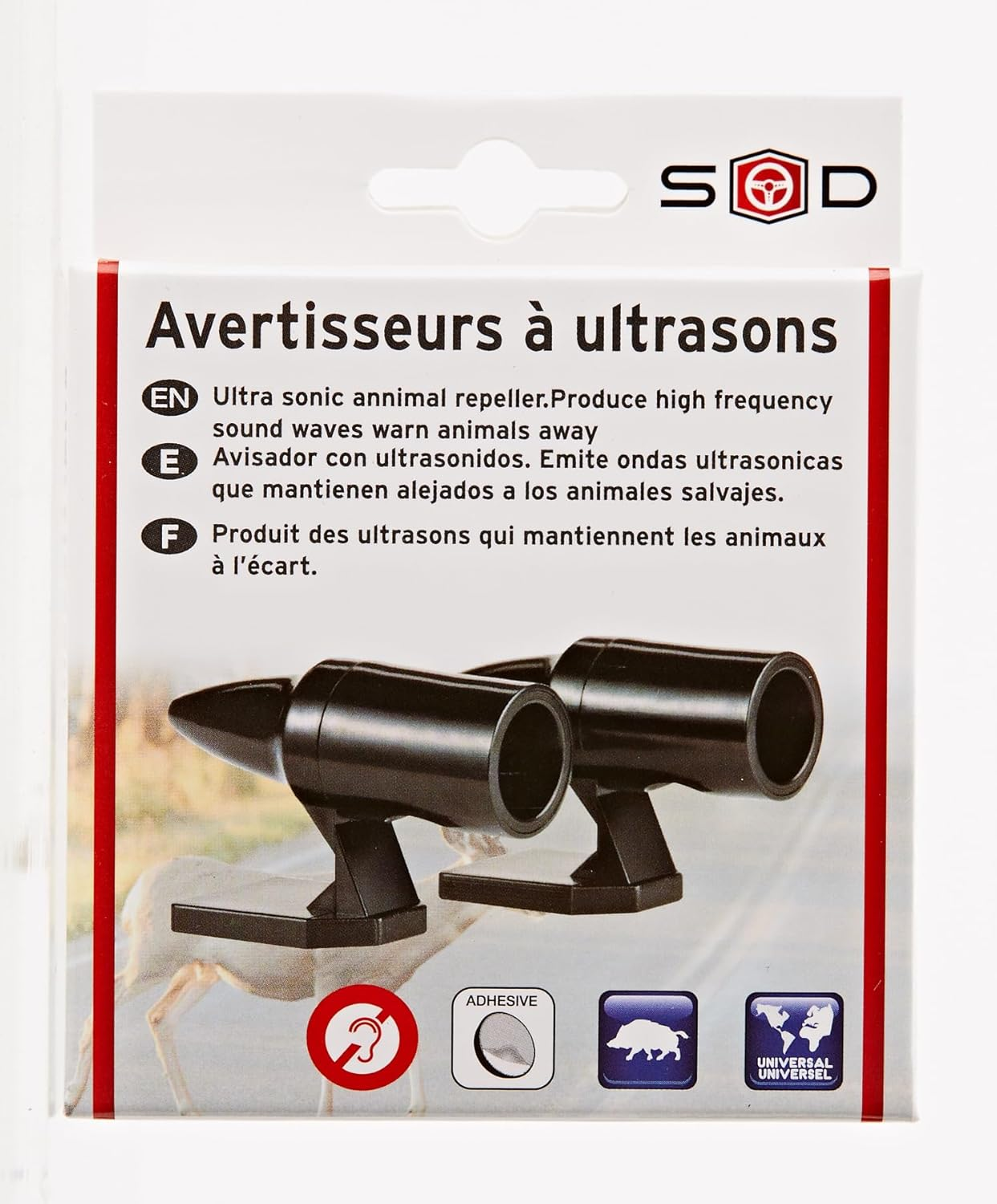 Black Air Powered Ultrasonic anti Game Animal Car Device Deer Boar Self Adhesive image number 4