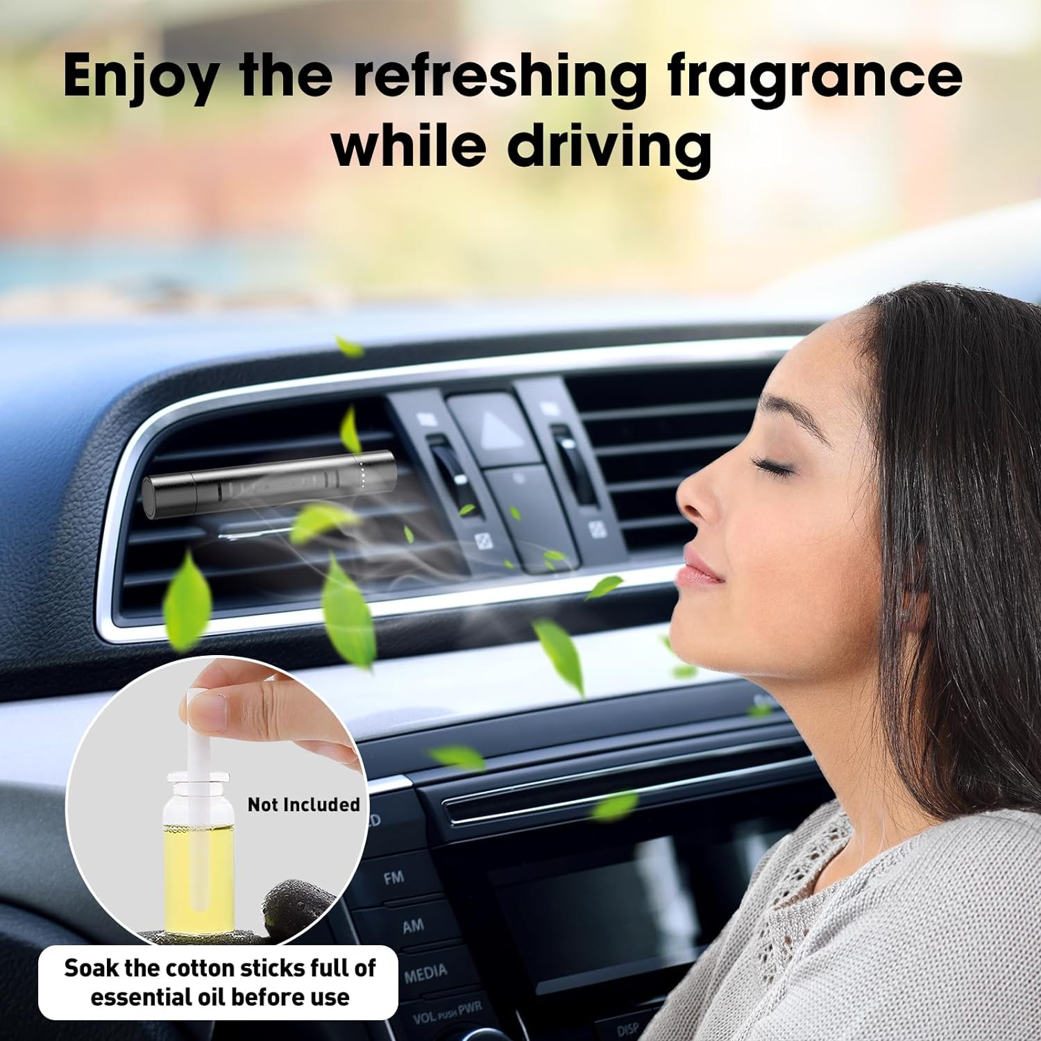 2 Packs Custom Car Vent Clip Cylindrical Essential Oil Car Diffuser Vent Clip with 12 Refill Sticks for Car,Office，Kitchen，Bathroom, Pet Houses image number 5