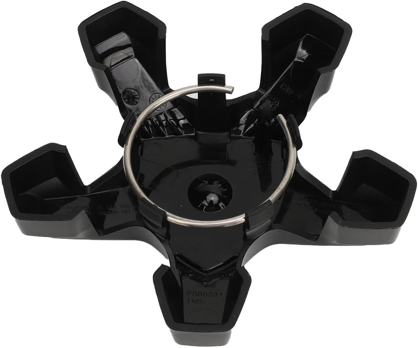 Jiawu Wheel Center Caps, Rim Hub Cap Waterproof Plastic 4PCS Replacement for 308 408 508, Match the 5 Hole Tires of the Vehicle (Black), 14 * 14 * 16Cm