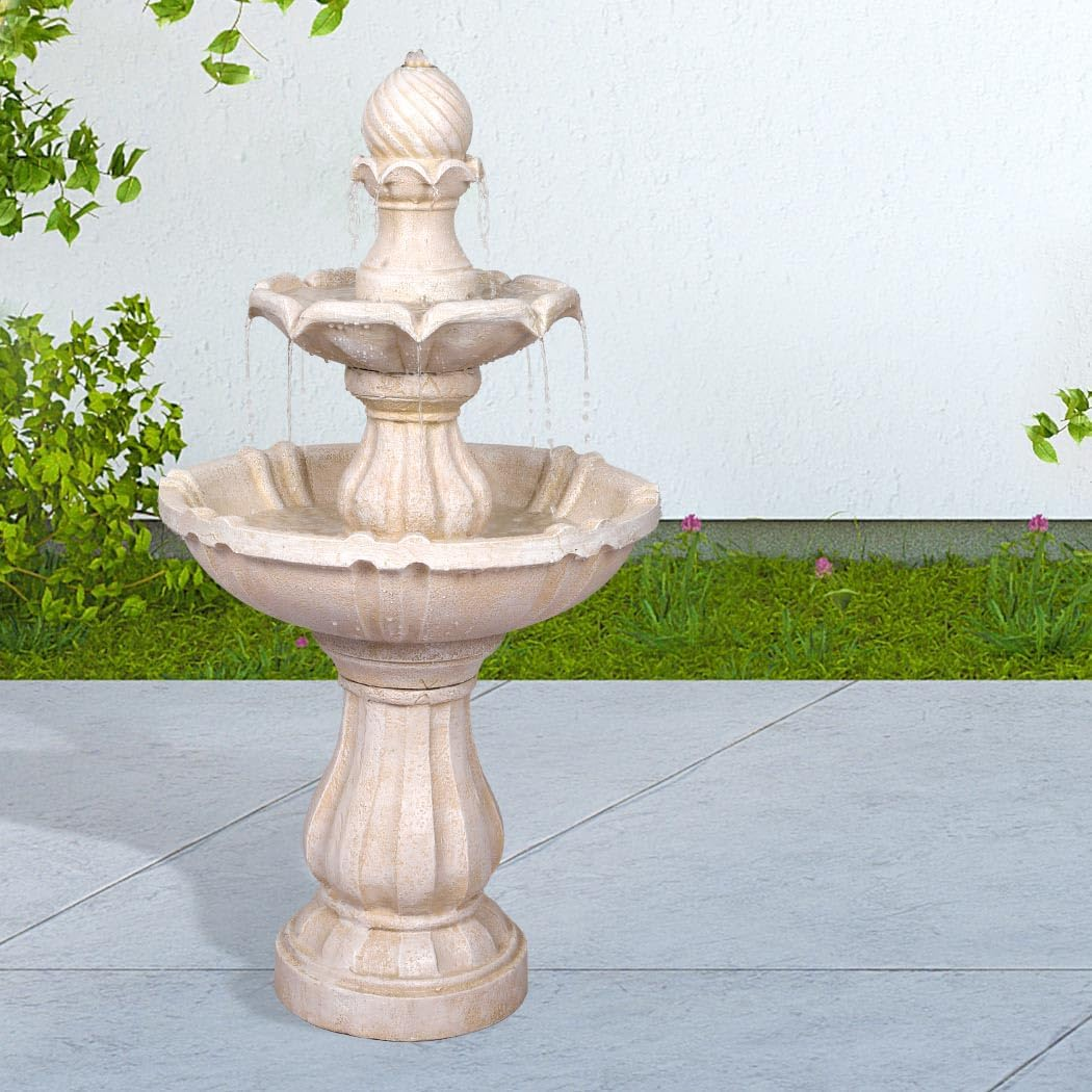 Electric Fountain Water Bird Bath Power Pump Kit Indoor Garden Outdoor Pond Fountains Pump Sets,3-Tiered Pagoda Zen Modern Outdoor Floor Standing Fountain with Pump for Backyard,Deck,Lawn, Porch image number 2