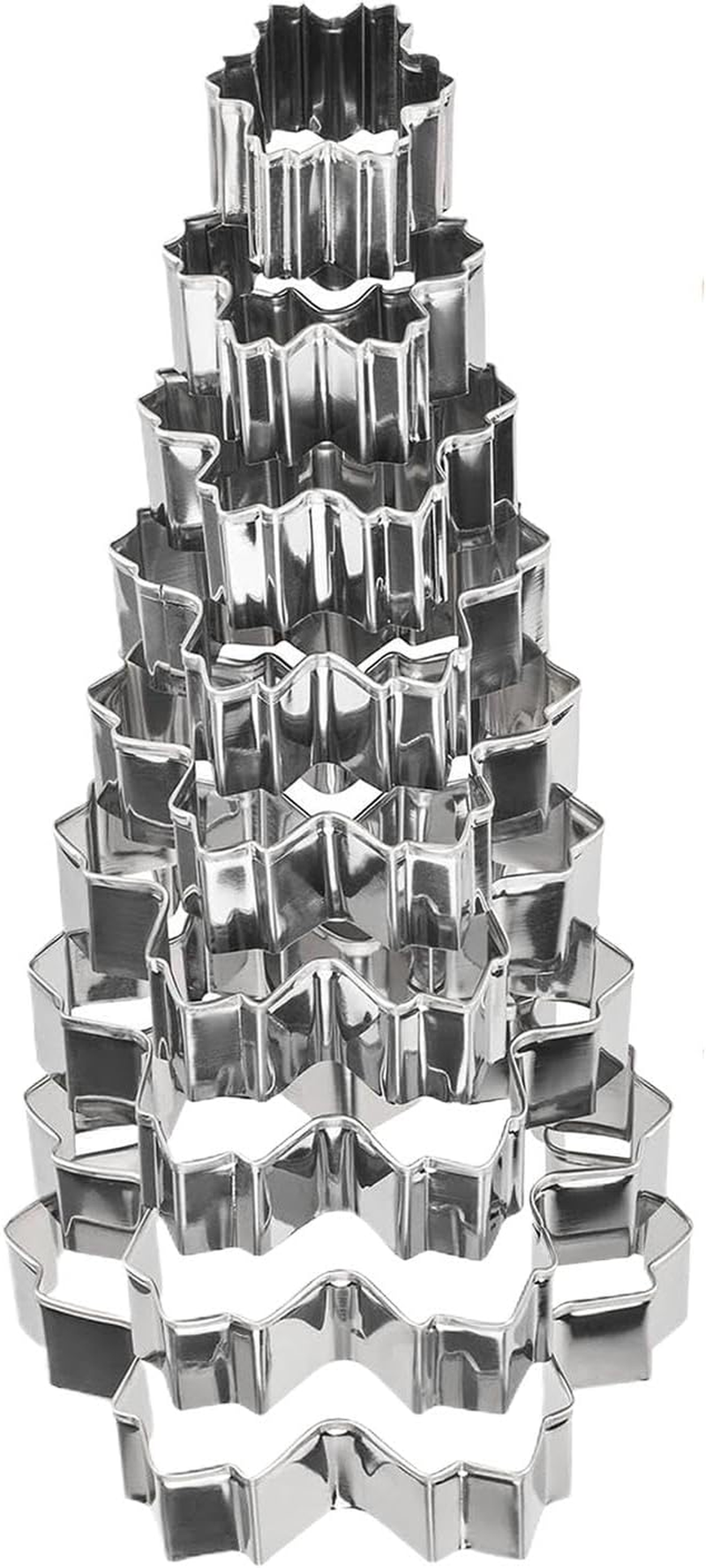 Metal Cookie Cutters Christmas - Cookie Cutter Baking Mold,9X Holiday Cookie Cutters Baking Tools, Snowflake Cookie Shaper, Stainless Steel Cutters for Homemade Baking image number 2