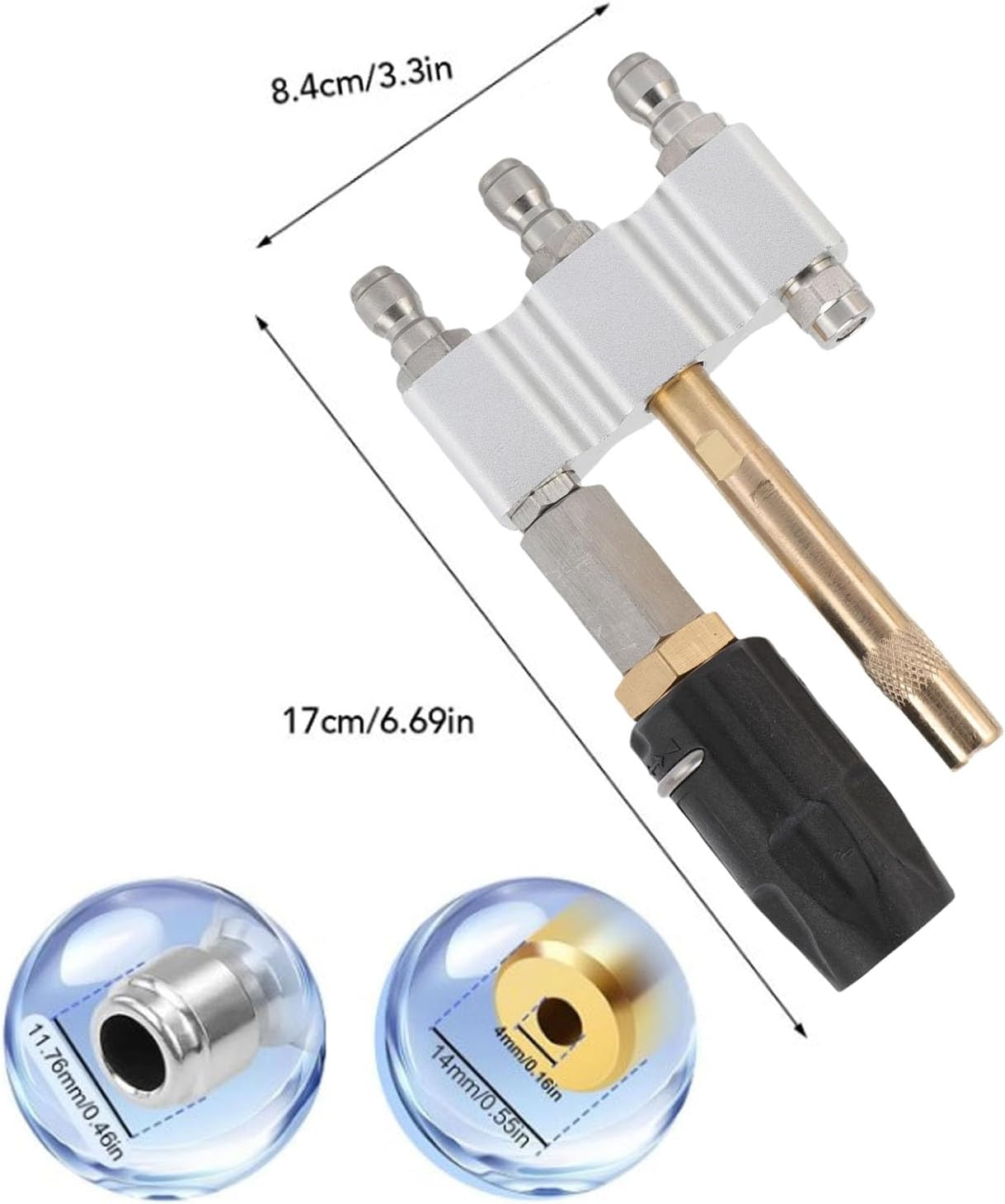 Hyuduo Pressure Washer Nozzle M5 Twist-Away Nozzle Long Reach Tip for Ladder Saver Pressure Washer Long Reach Cleans High Walls 1/4" Quick Connect 3-7 GPM image number 5