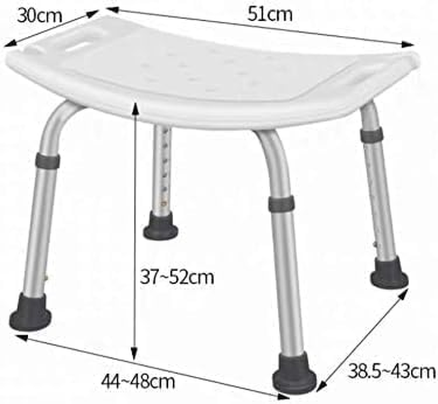 Home Office Shower Chair with Arms Medical Shower Chair Bathroom Transfer Tub Stool for Elderly with Adjustable Seat Anti-Slip Rubber Tips 6 Different Heights Levels Capacity 130Kg White image number 1