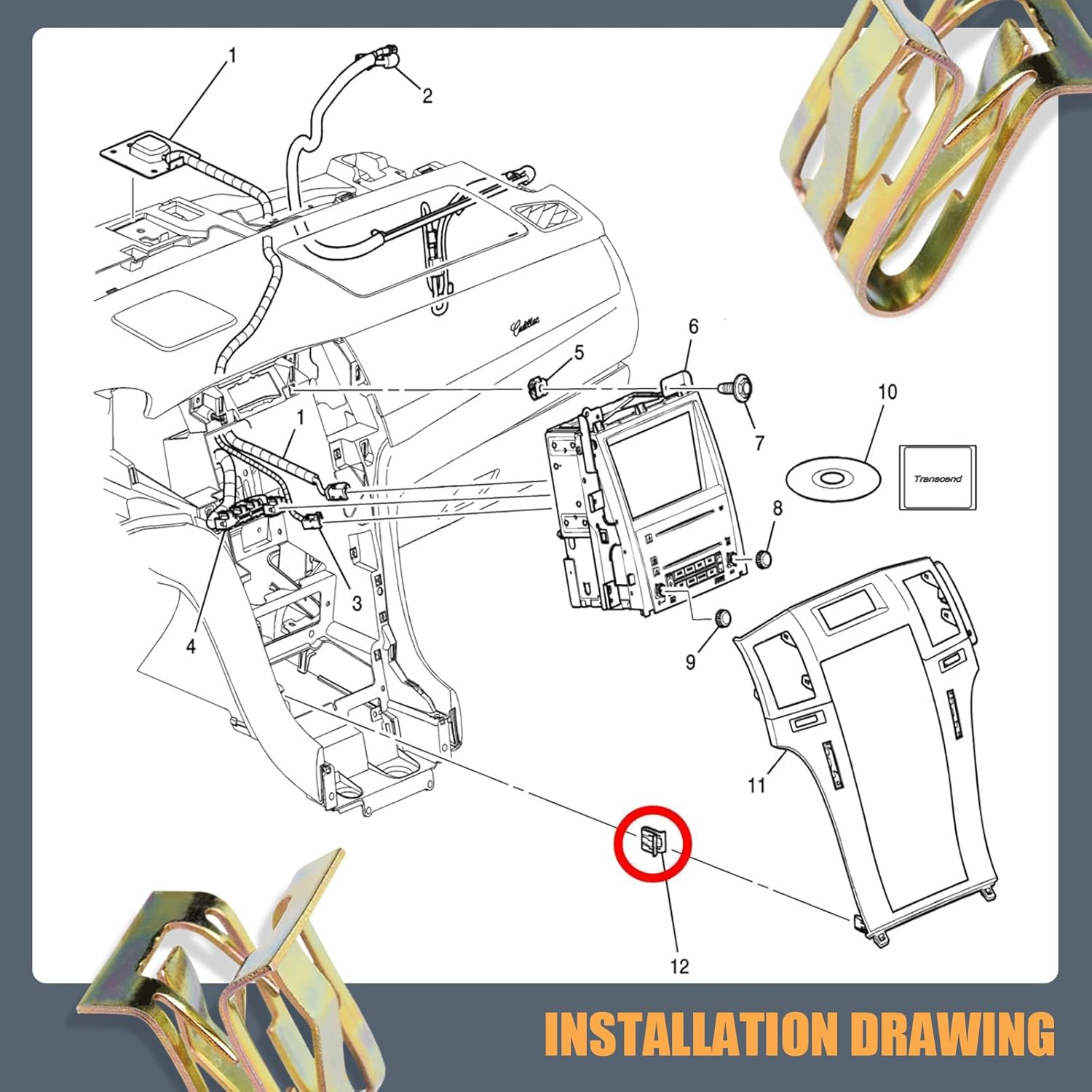 15 PCS Car Fixed Lining Plate Buckle Set, 0.67" X 0.59" Metal U-Shaped Lift Gate Trim Panel Clip, Console Dashboard Trim Clamp Replacement, Universal for Cars Repair Accessories (Gold) image number 3