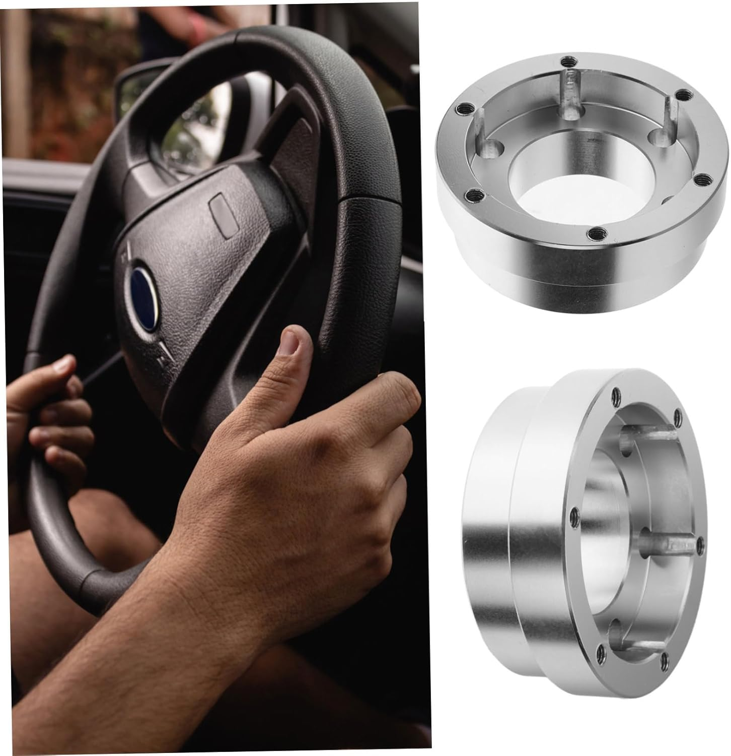 GARVALON Racing Car Steering Wheel Adapter Plate High Block Base Pad Car Steering Wheel Adapter Spacer Automotive Supply image number 2