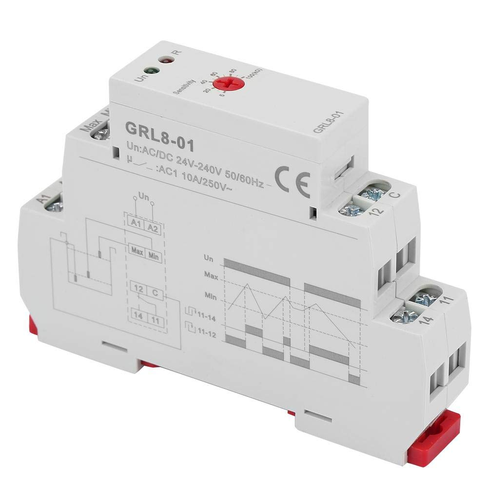 Victool Liquid Level Control Relay GRL8-01, 2 Level Control Mode, 10A AC/DC 24V-240V, Normally Open Silver Contact, DIN Rail Mount, Automatic Operation image number 6