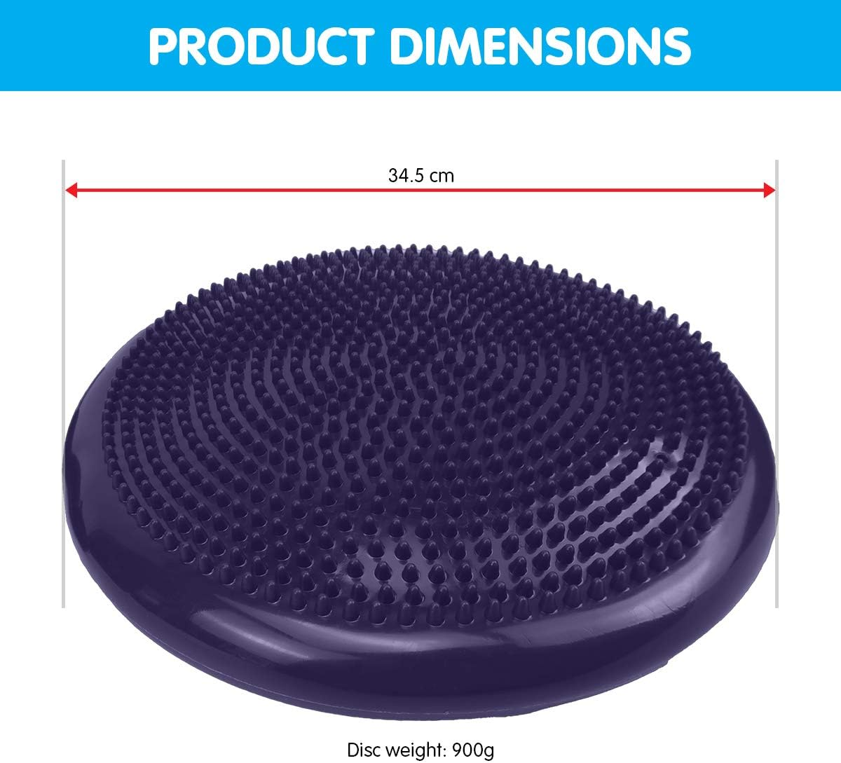 Powertrain Yoga Stability Disc Home Gym Pilate Balance Trainer Wobble Pad Cushion Purple image number 3