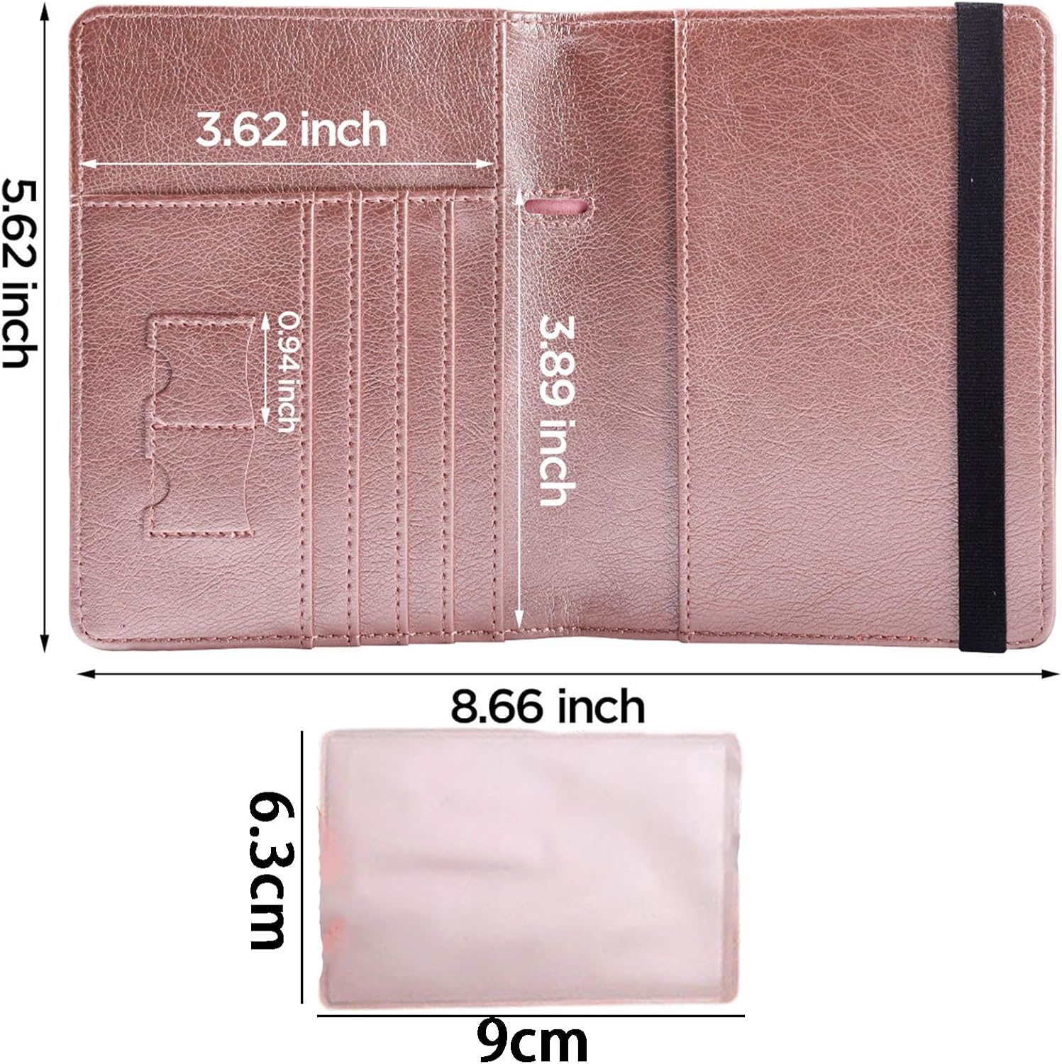 6 PCS Passport Holder, Travel Essentials Passport Cover with 5 Transparent Frosted Card Sleeves, Compact Passport Wallet for Luggage & Travel Gear, Skin Tone Australian Passport Case image number 6