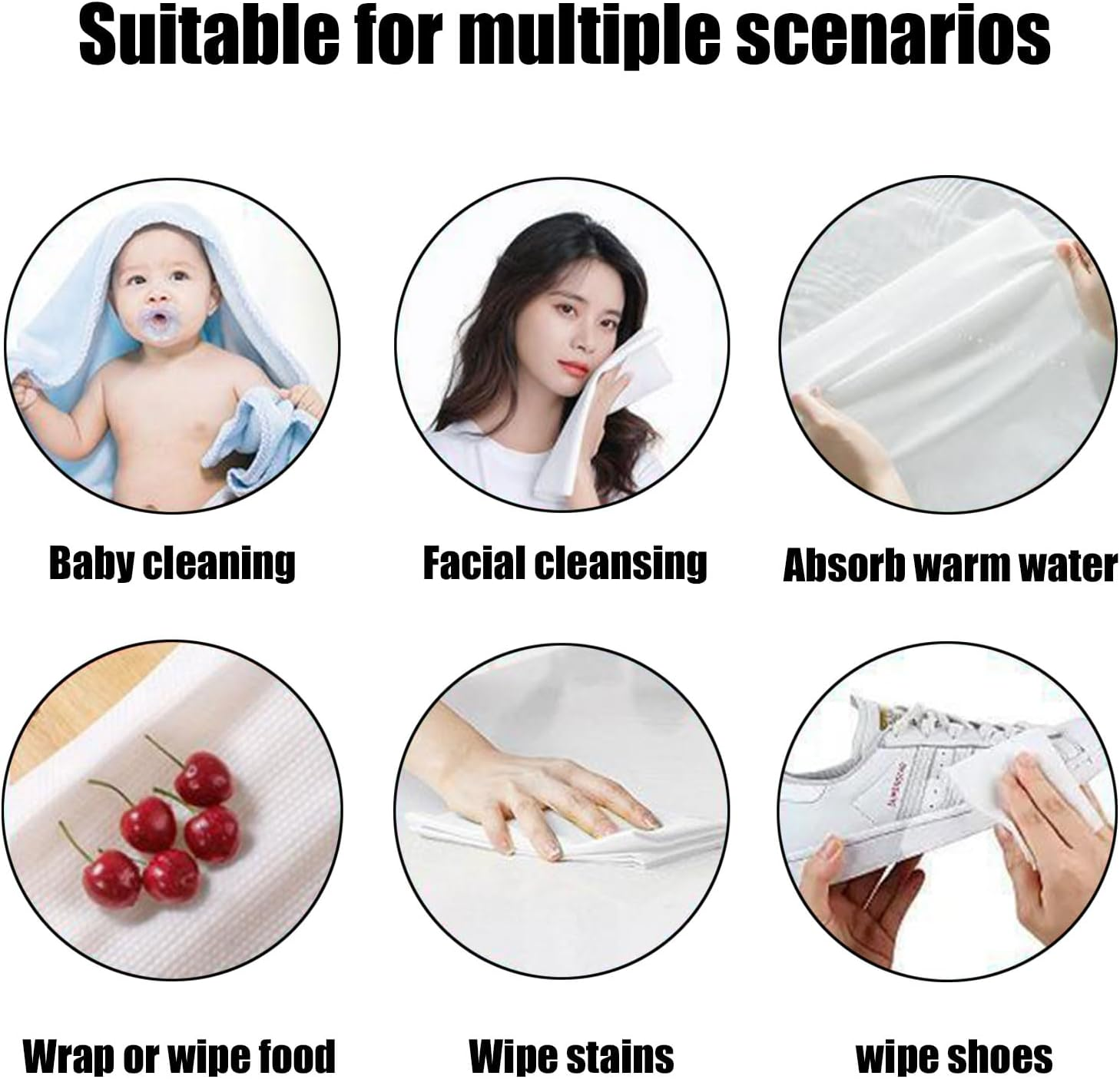 Xolixorium Disposable Towel Premium Compact Compressed Towel, 24 X 30 Cm Coin Tissue Portable Washcloth Quick-Dry for Travel Camping Gym Outdoor Fitness Facial Spa (14 Sheets, 7 Morandi Candy Color) image number 2