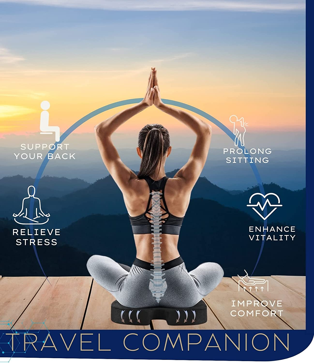 Seat Cushion for Tailbone Pain Relief - Ergonomic Coccyx Pillow for Tailbone Pain - Portable Seat Cushion for Travel, Home, Office, Car Drivers and Computer Desk Chairs image number 3