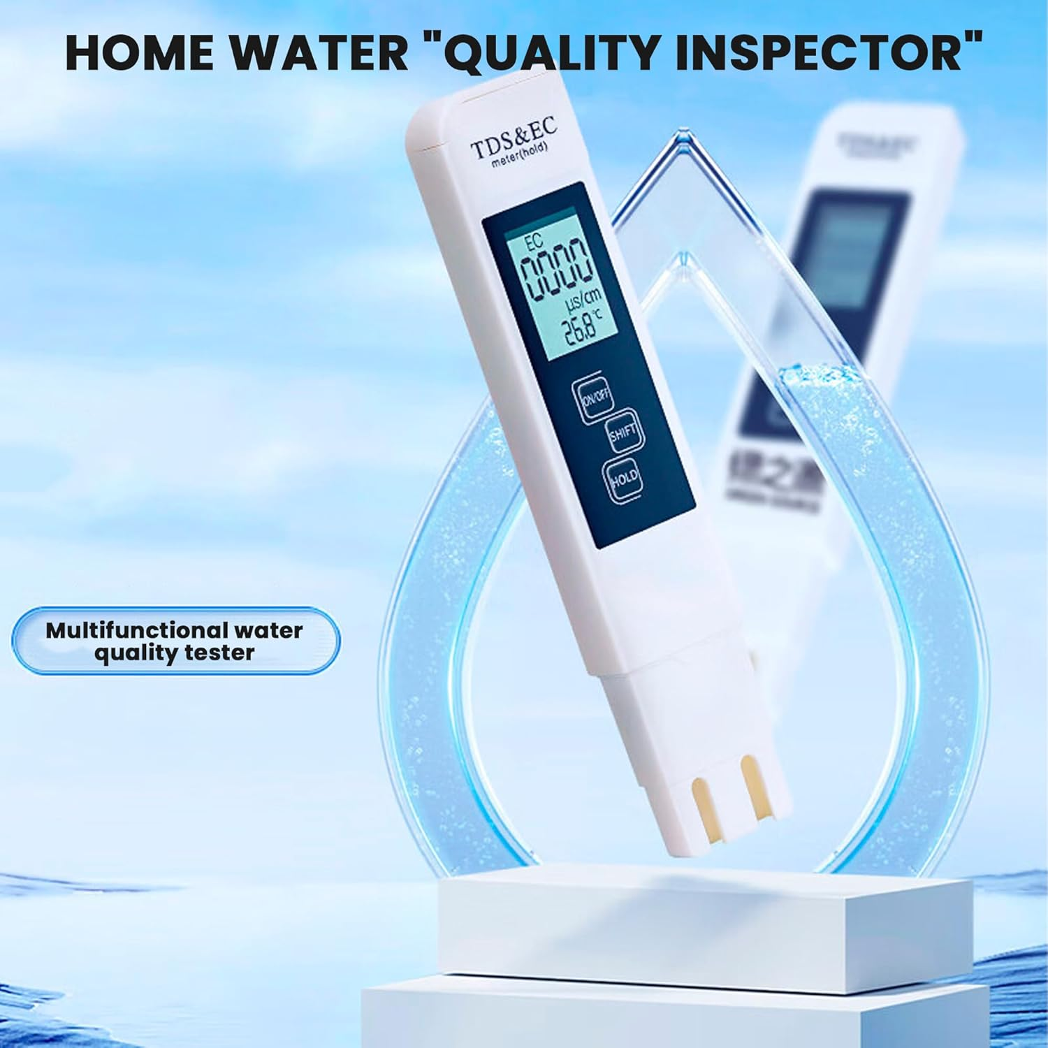 Water Testing Kits for Drinking Water- 4 in 1 TDS Meter TDS EC & Temperature(&deg;C,&deg;F) Meter,Accurate & Reliable Digital Tap, Well, Swimming Pool,Hydroponics, Aquarium, RO/DI System image number 2