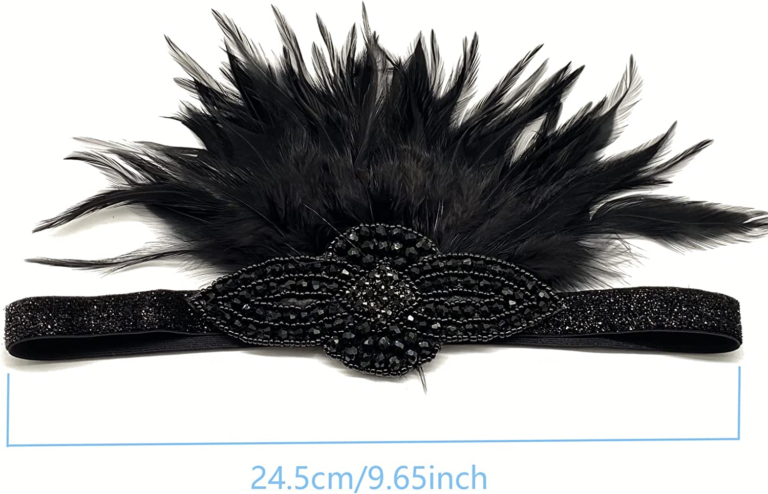 Aoozleny 1920S Women Feather Flapper Vintage Headpiece Roaring 20S Great Gatsby Headband image number 4