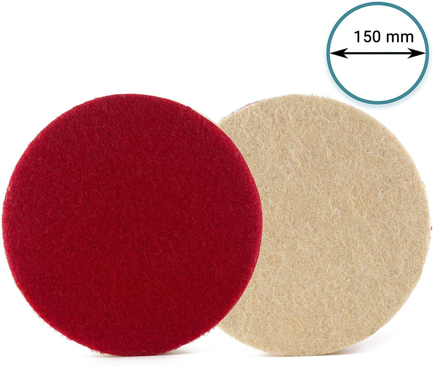 Glass Polish (150Mm) Dense Felt Polishing Pad, Low and High Speed Hook and Loop Buffing Wheel - GP11034 image number 1
