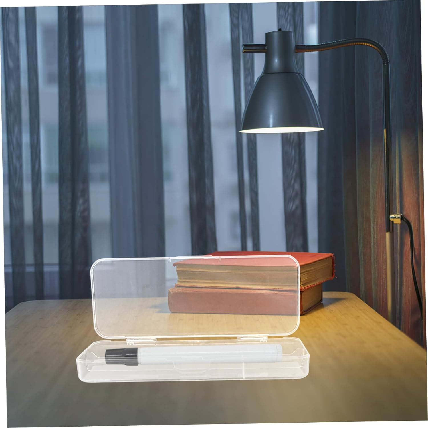 HOUDERCO Large Capacity Plastic Pencil Box Stackable Pencil Case for Stationery Organization for Desk Accessories Storage image number 5