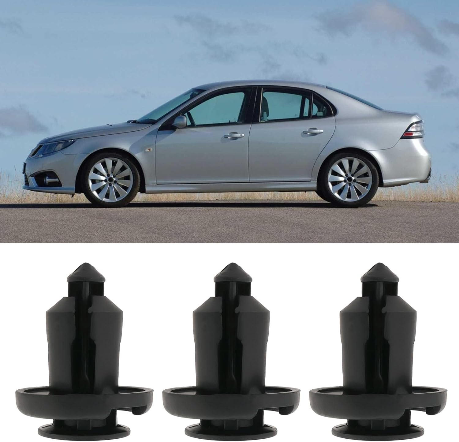 20Pcs Car Bumper Fender Guard Plate Clip Plastic Retainer Clip Decorative Clip 91506S9A003 Compatible with Honda Compatible with Accord 25X20X10Mm Black image number 2