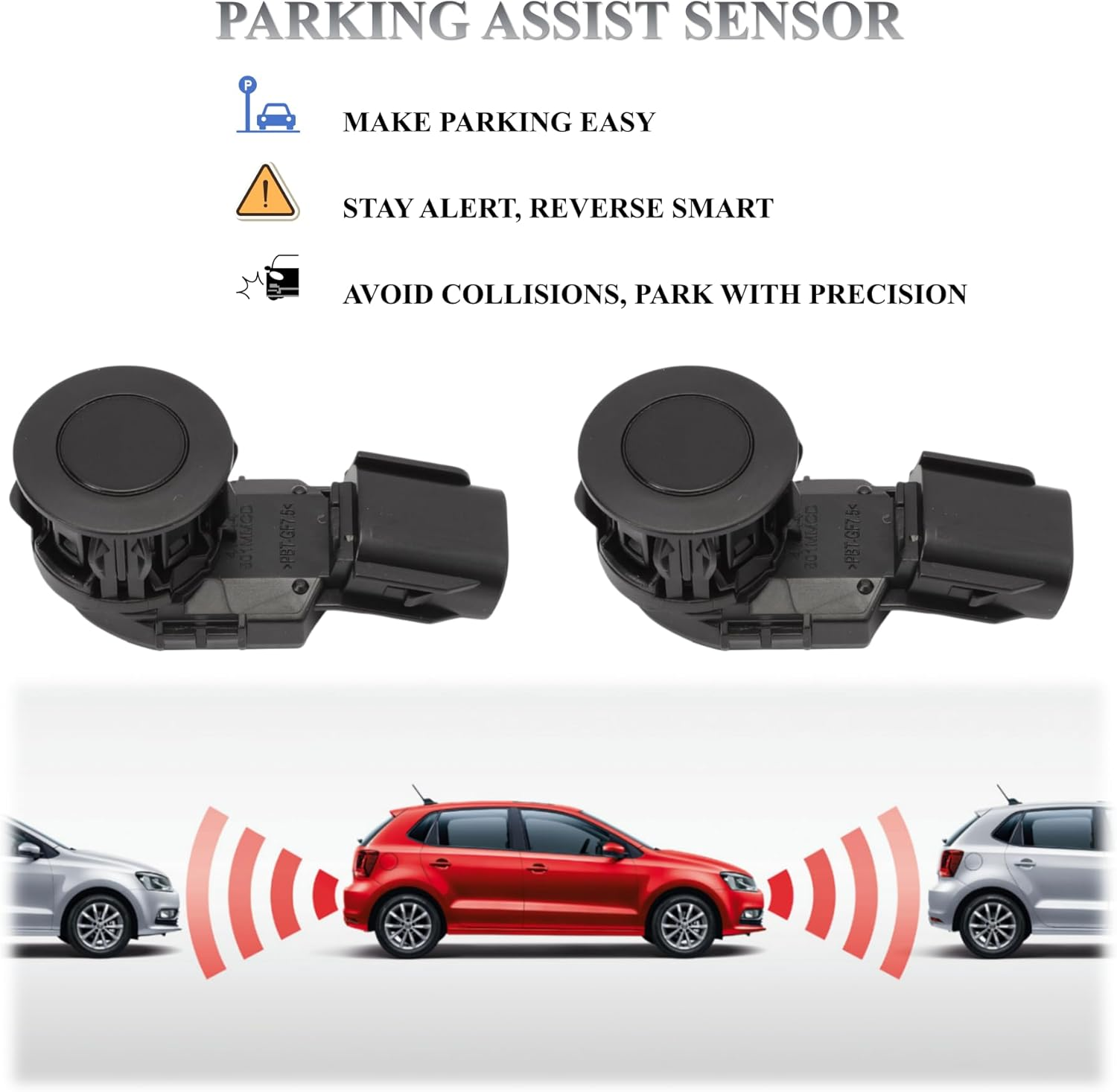 PANNUOSCS Backup Sensor Reverse Backup Parking Rear Bumper Park Assist Object Sensor Compatible for Toyota RAV4 2016-2018 for Toyota Tundra 2014-2018 Rpalce#893410C010 8934142030 893410C011 (4 Pcs) image number 4