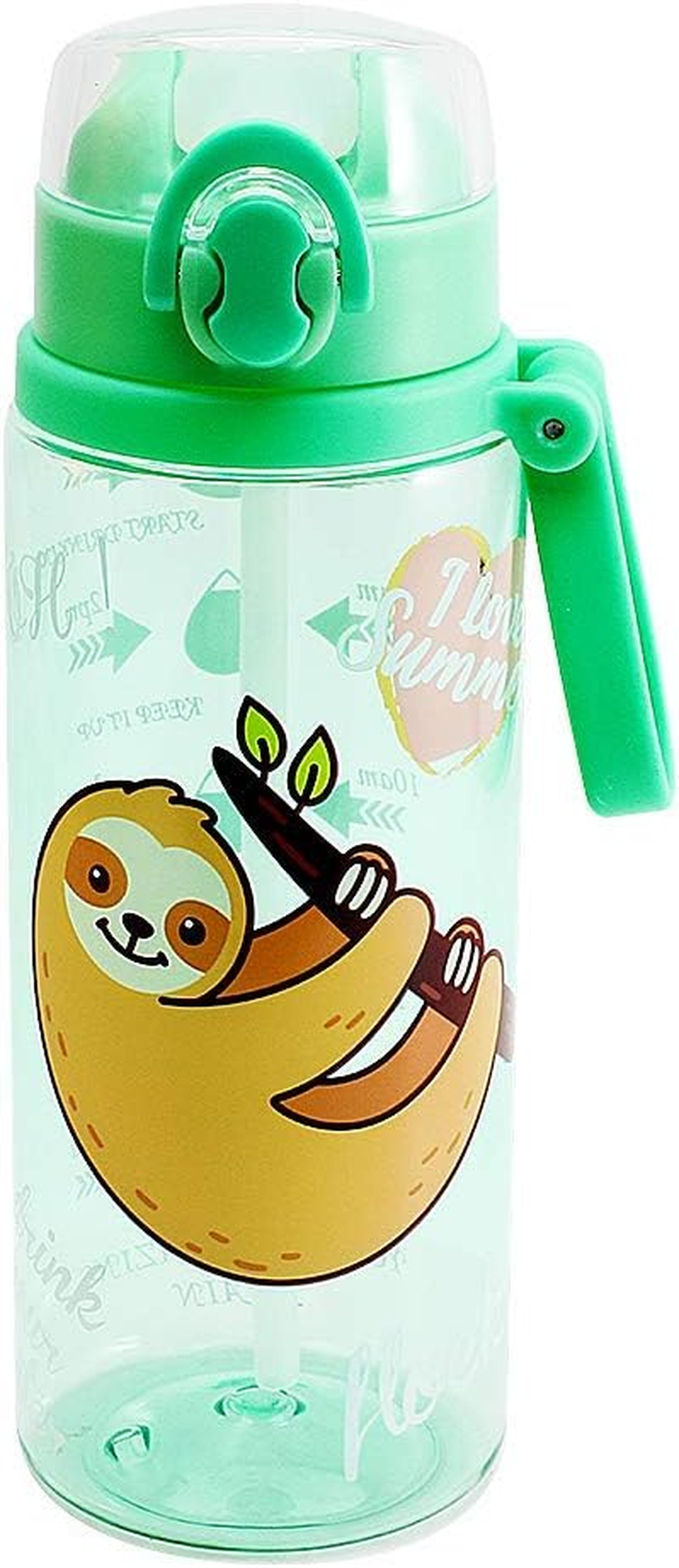 Home Tune 23Oz Kids Water Drinking Bottle - Tritan BPA Free, Wide Mouth, Auto Flip Cap, Secure Lock, Easy Open, Lightweight, Leak-Proof Time Marker Water Bottle for Girls & Boys - Llama