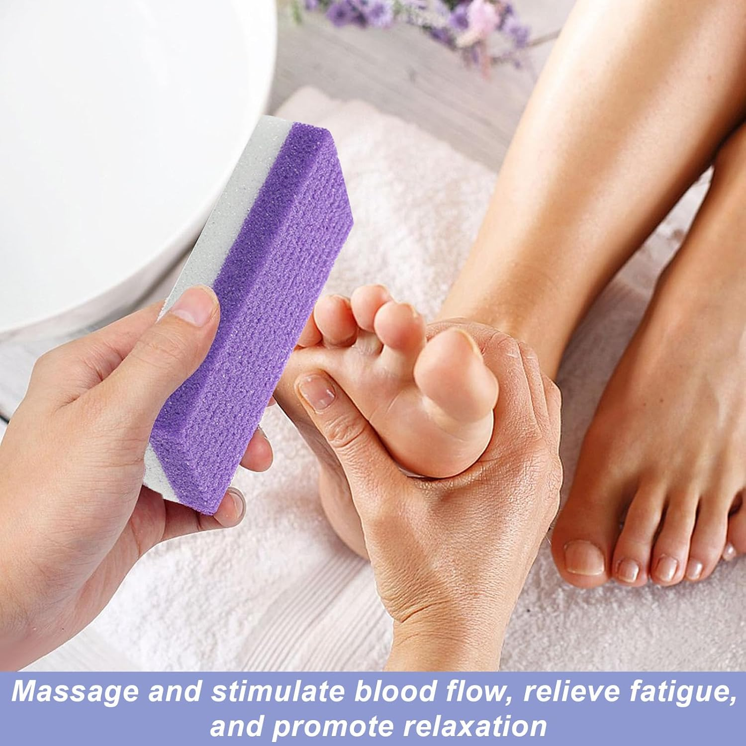 2Pcs Pedicure Tools,Pumice Stone for Feet,Pumice Stone,Foot Pumice,Foot Pumice Stones,Callus Remover Scrubber Skin Cleaner (Purple) image number 5