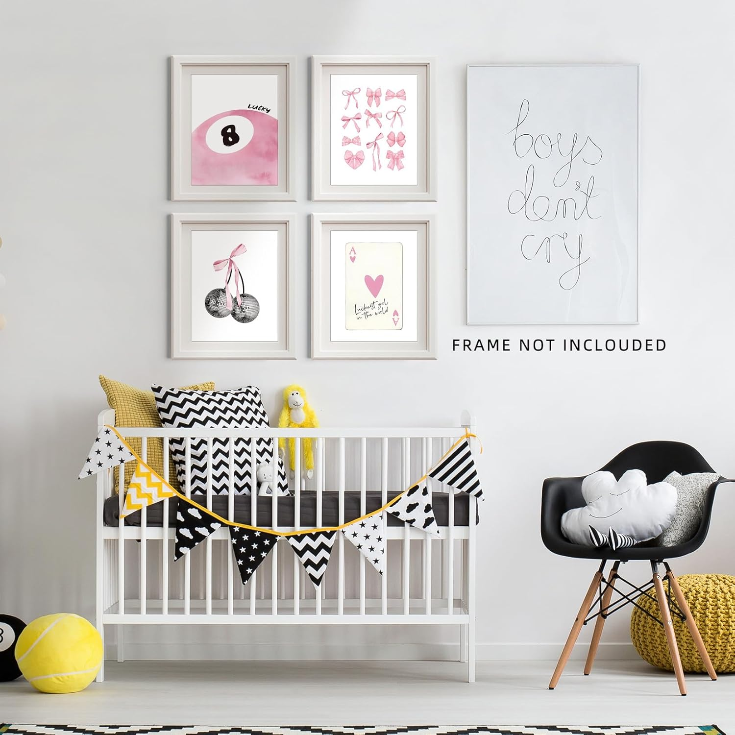 Pink Room Decor Aesthetic Wall Art Prints Poster, 8X10 Inch Canvas Prints Unframed Set of 4 Posters for Teen Girls Bedroom Dorm Decor