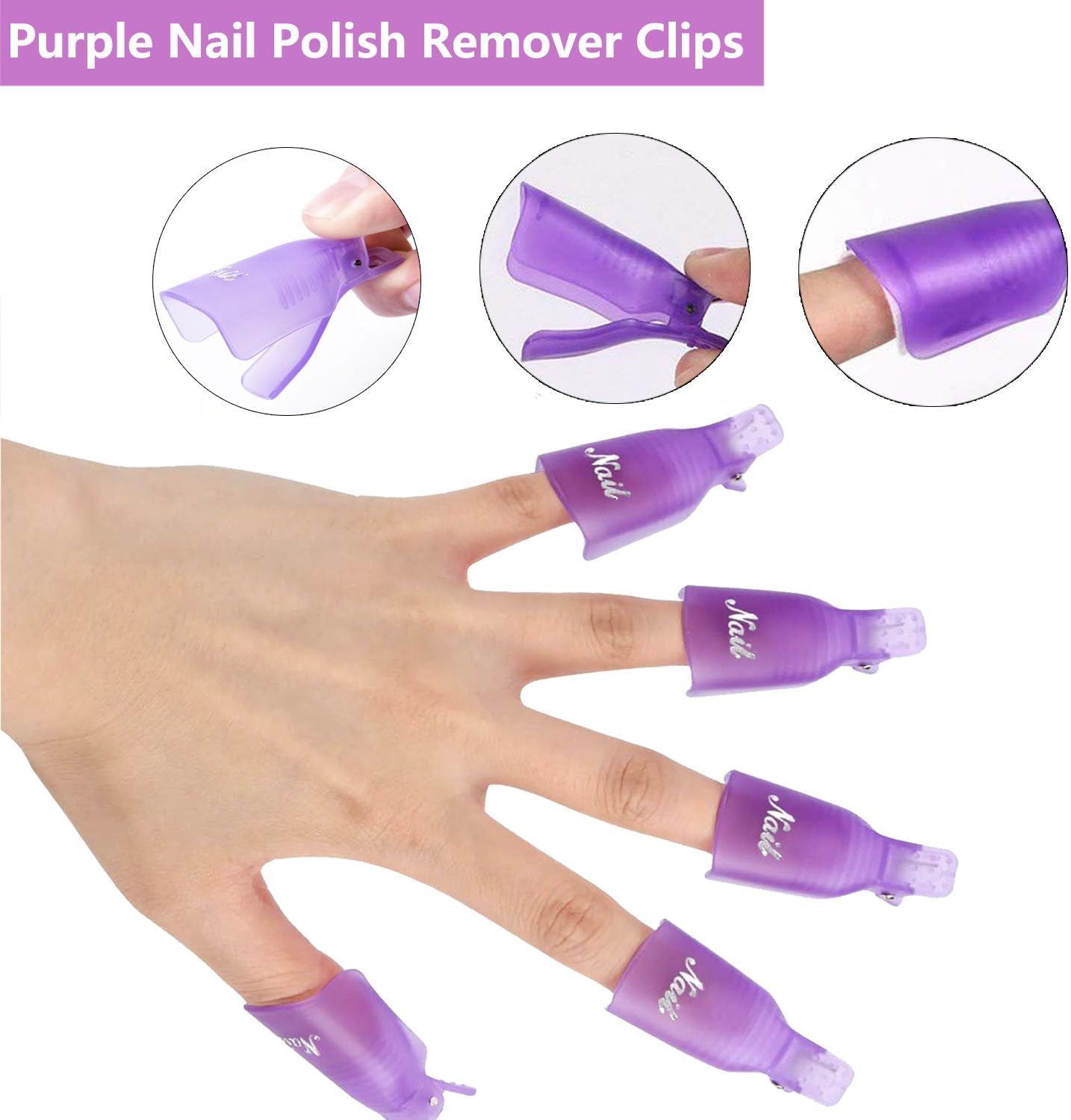 Reelau Nail Polish Gel Remover Tools Kit, 118 Pieces Polish Remover Including Finger Nail Clips,150Ml Nail Polish Remover Bottle,Nail Remover Cotton Pad, Nail Dust Brush,Sponge Finger Separators image number 5