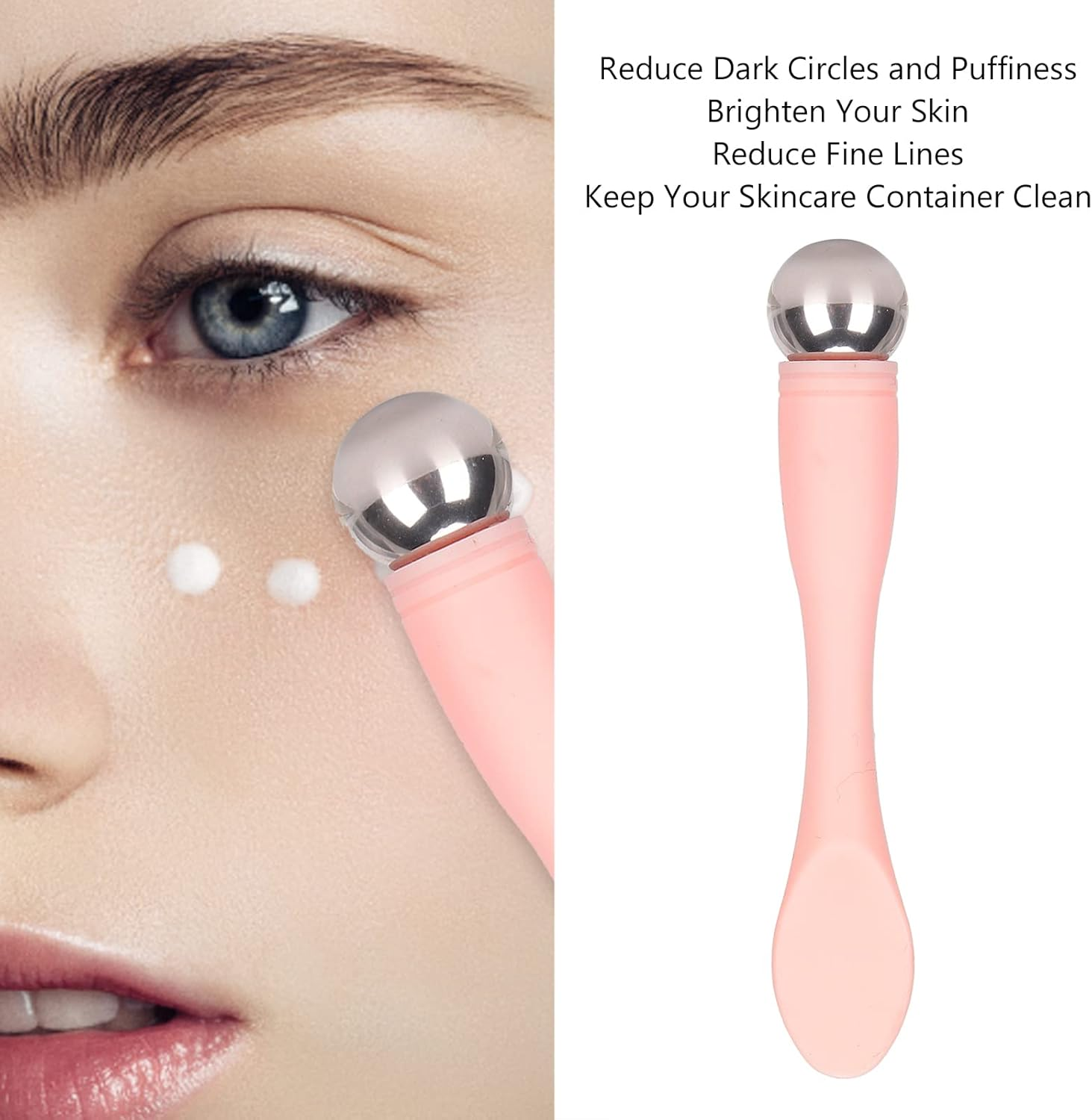 Mini Eyes Massager Eye Cool Roller for Eye Puffiness, Cold Facial Roller for Women Skin Care, Tighten Pores, under Eye Relief, Reduce Face Wrinkle,Finger Size image number 3