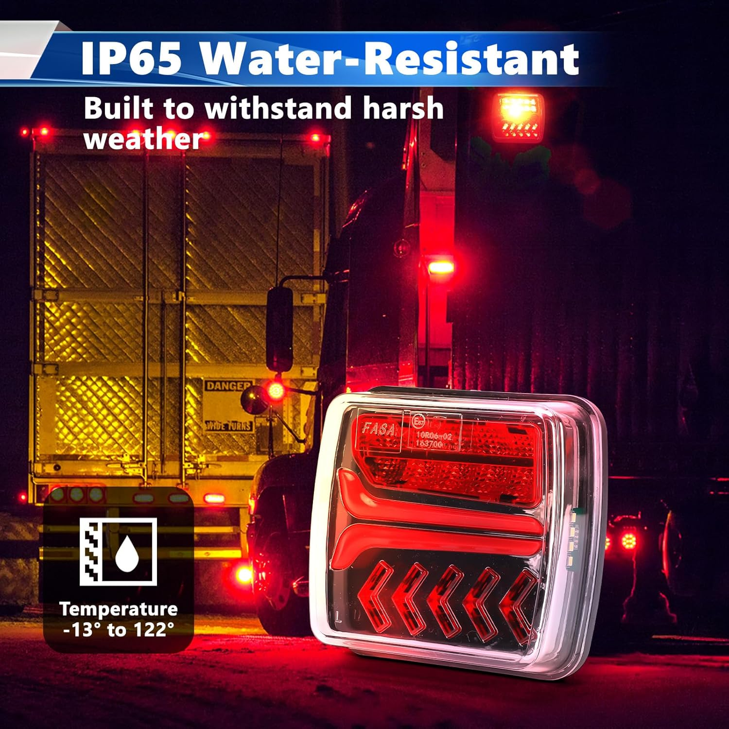 WODHMIEY Magnetic Wireless Trailer Light, 12V 24V Truck Taillight Square, Rechargeable LED Towing Light 100Ft Rang, Portable Storage Box, Magnetic Base for RV Boat Trailer Semi Truck Camping image number 3