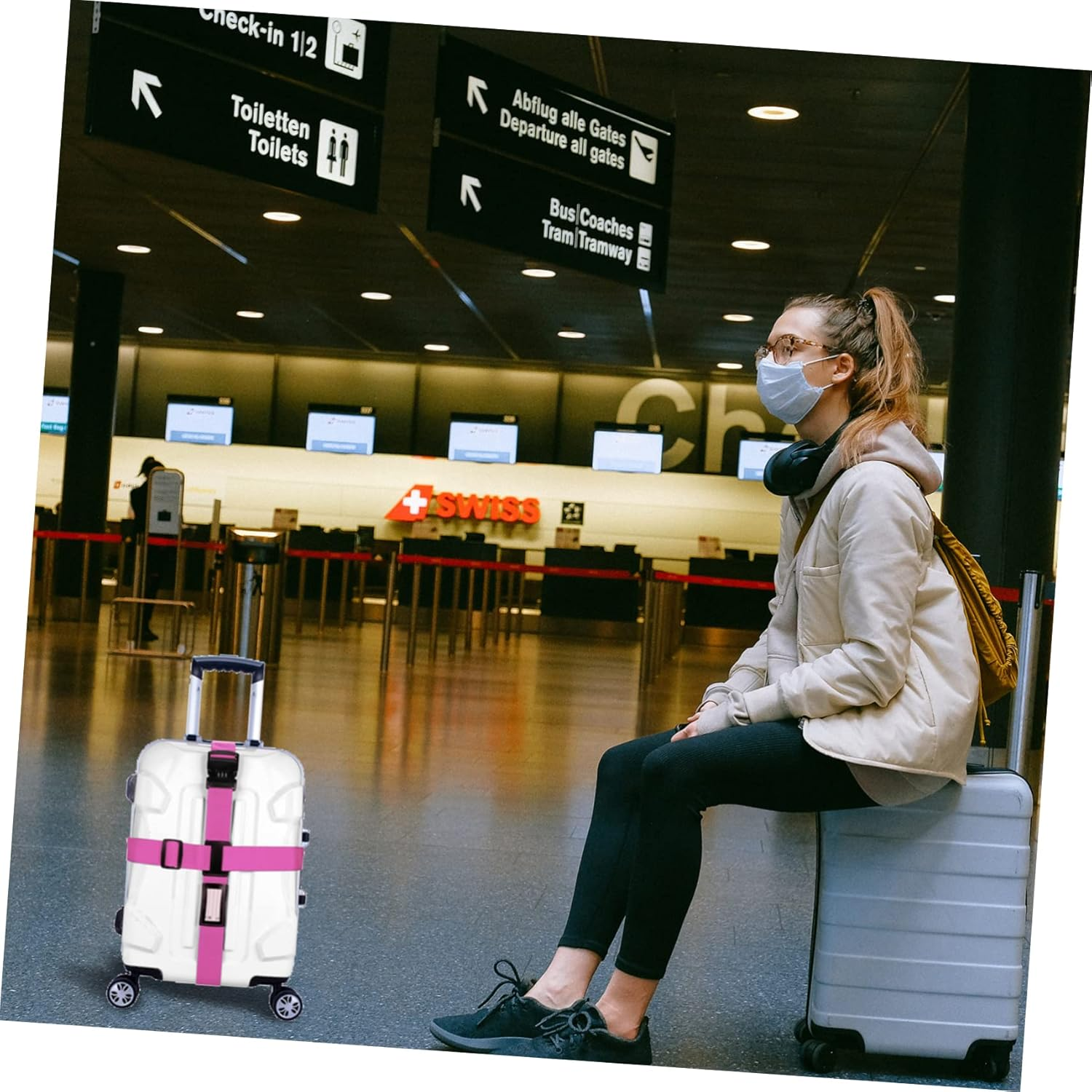 LALAFINA 5Pcs Luggage Straps Tie down Straps Adjustable Luggage Belt for Suitcase Lash Fastening for Travel Suitcase image number 4