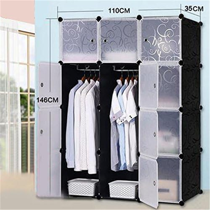 DIY 12 16 Cube Storage Cupboard Cabinet Wardrobe Rack Toy Book Shelves Compartme (12 Cube Black) image number 2