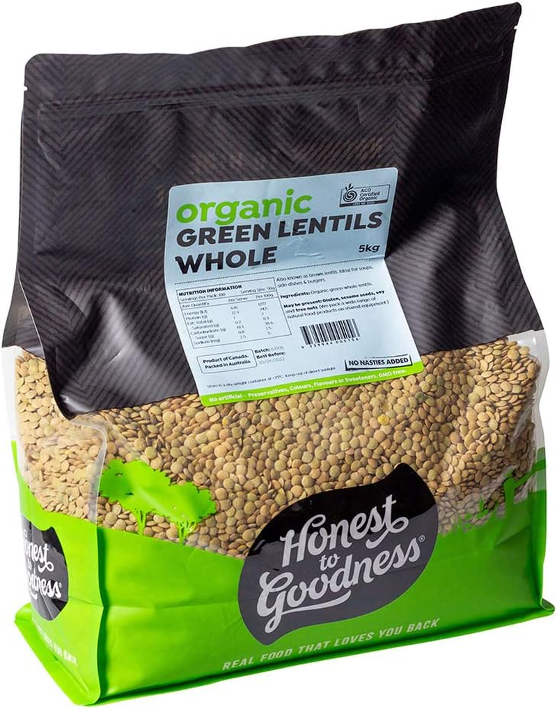 Honest to Goodness Organic Green Whole Lentils, 5Kg - a Subtle Earthy Flavour and Texture. Plant Based Protein Source. from Winter Soups to Hearty Salads. image number 3
